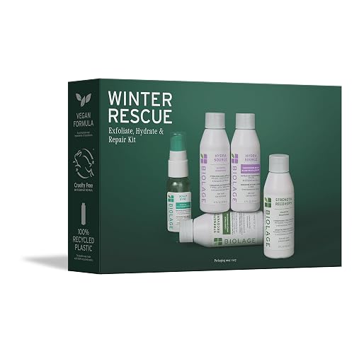 Biolage Winter Rescue Kit - Hydra Source and Strength Cure Mini Shampoo, Conditioner and Scalp Sync Concentrate, Hydrates and Repairs Damage Beauty & Personal Care Biolage