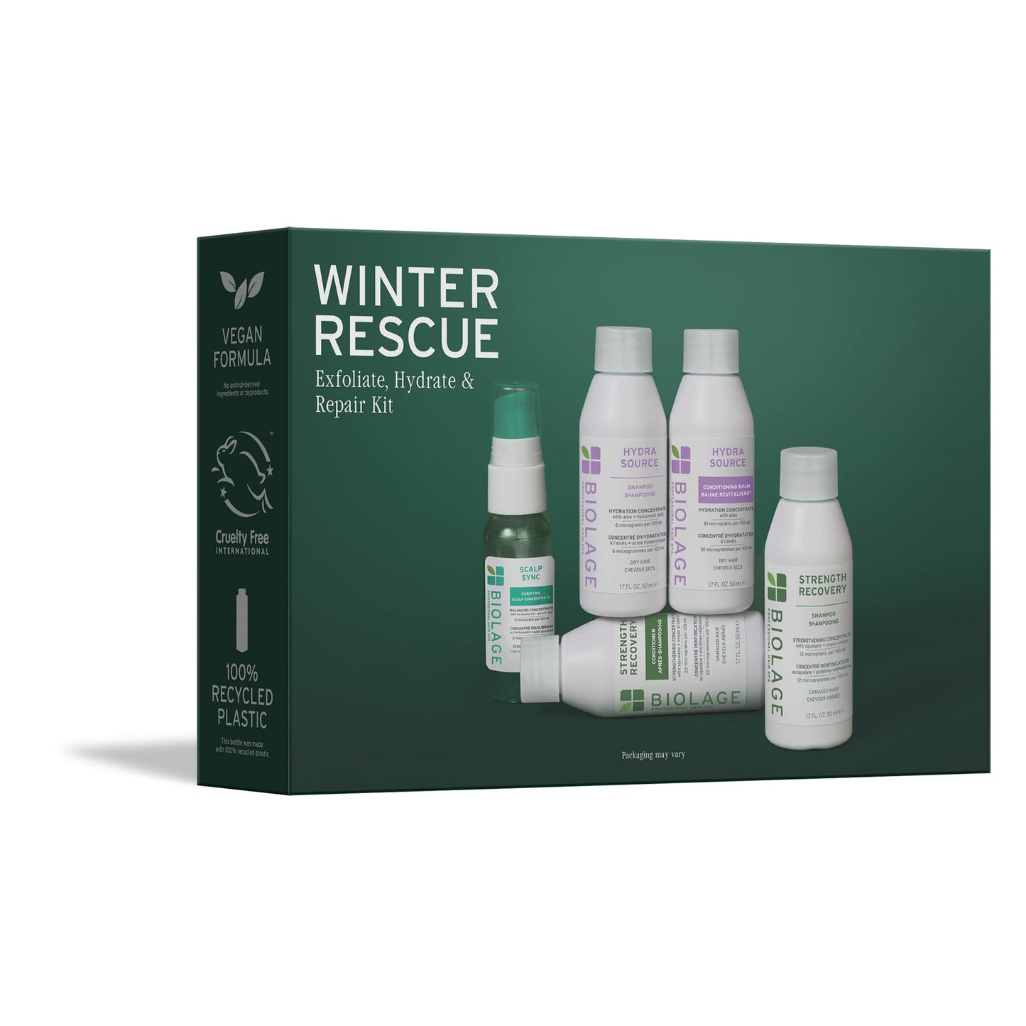 Biolage Winter Rescue Kit - Hydra Source and Strength Cure Mini Shampoo, Conditioner and Scalp Sync Concentrate, Hydrates and Repairs Damage Beauty & Personal Care Biolage