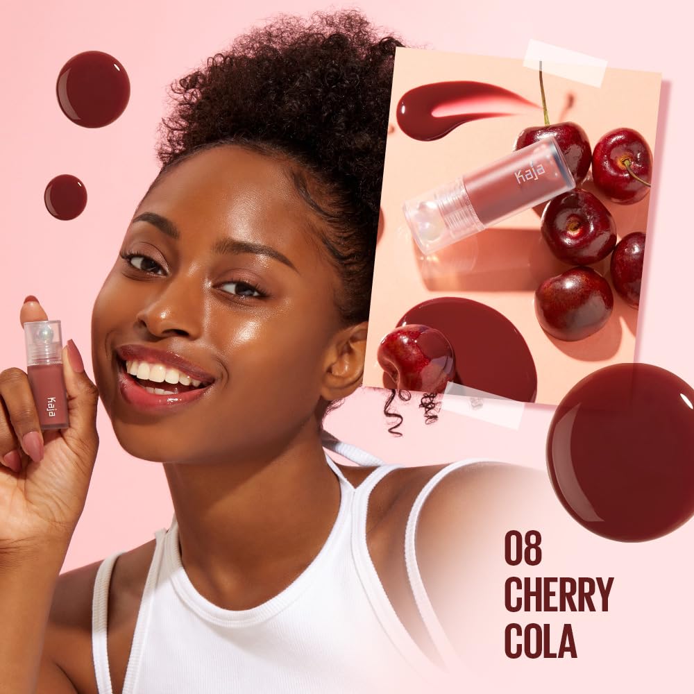 Kaja Lip Plumping - Juicy Glass 08 Cherry Cola - Hydrating, Feel Plumped and Lightweight with Vitamin Tree Fruit Oil, Vegan, Cruelty-Free, Clear Tint Beauty and Personal Care Kaja