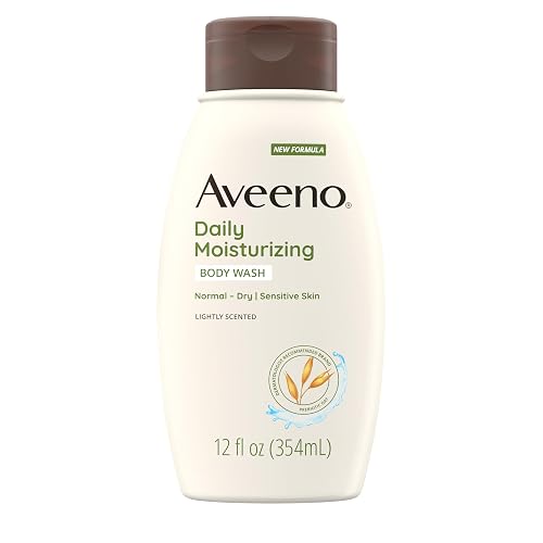 Aveeno Daily Moisturizing Body Wash with Soothing Oat, Creamy Shower Gel, Soap-Free and Dye-Free, Light Fragrance, 12 fl. oz (Pack of 4) Beauty & Personal Care Aveeno