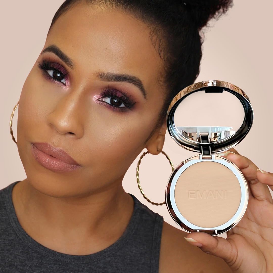 Emani HD Bamboo Setting Powder for Makeup or No Makeup Look, Natural Minerals for Sensitive Skin, Talc Free, All Skin Tones, Made in the USA Beauty & Personal Care Emani