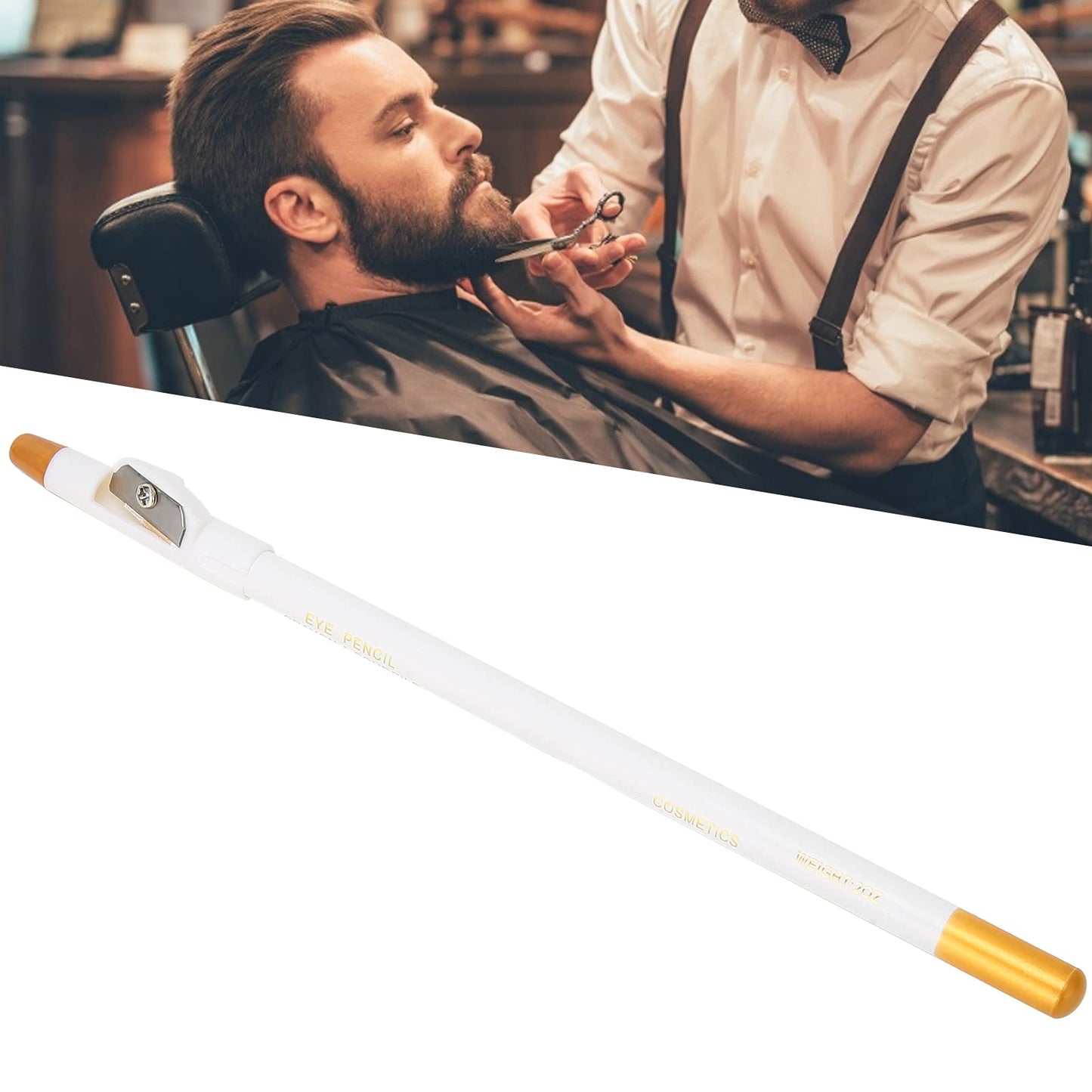 Betued Barber Pencil, Beard Pencil Filler for Men, Water/Sweat Proof Beard Pen, White Beauty and Personal Care Betued