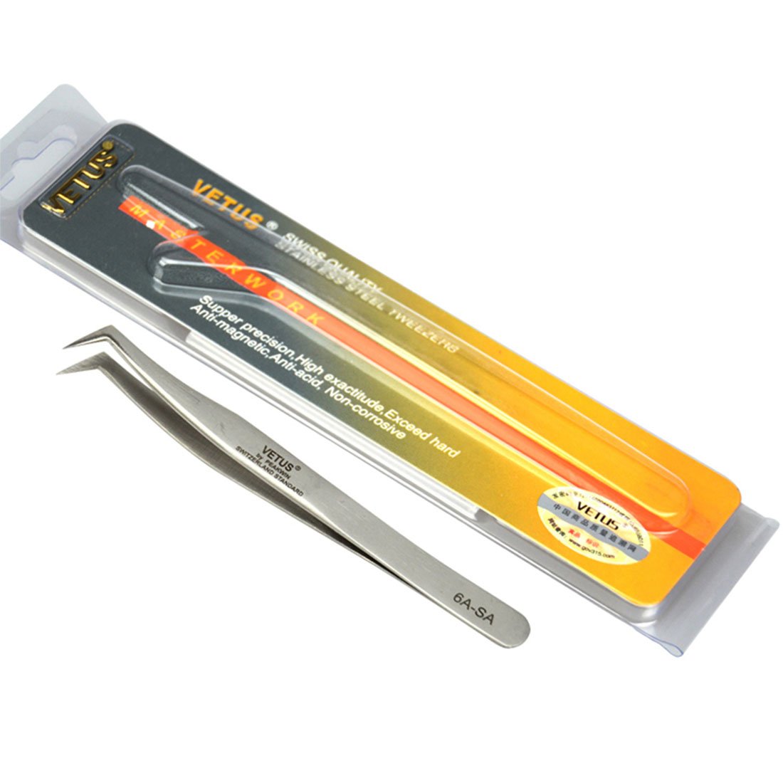 Vetus Eyelash Extesnion Tweezers 3D 6D Volume Individual Lashes Extension Application Tool 6A-SA by Qeelasee Beauty and Personal Care Qeelasee