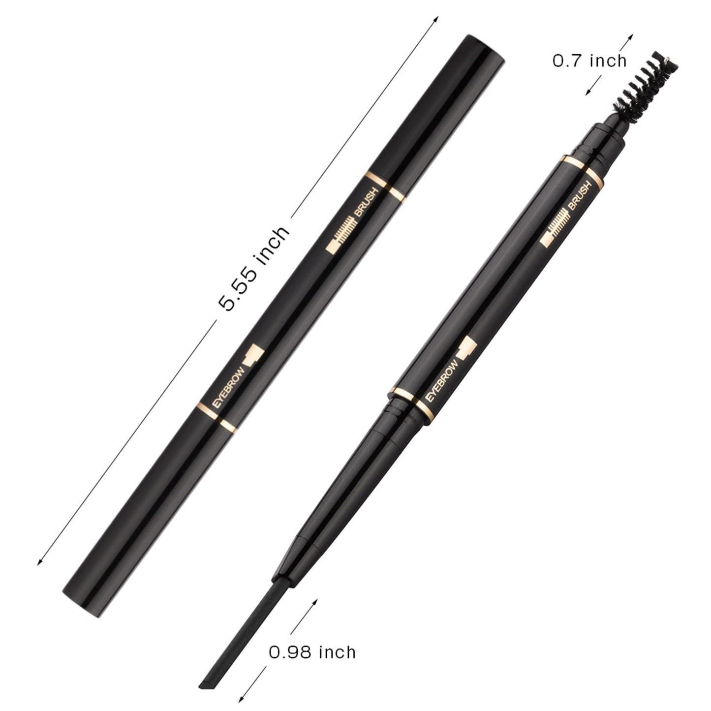 Eyebrow Pencil 2 Packs, Waterproof Smudge-Proof Brow Pencil with Brow Brush, Automatic Eye Brow Makeup Kit, Black Beauty & Personal Care AIRCLE