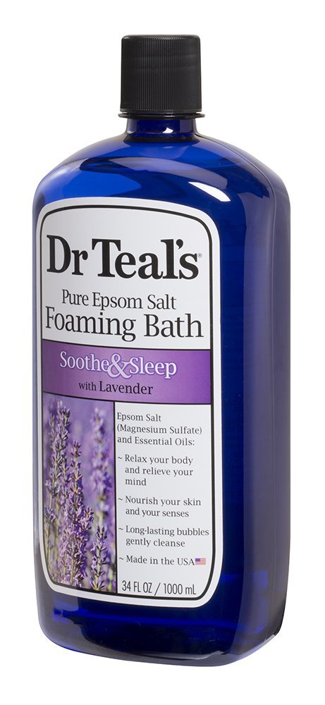 Dr Teal's Foaming Bath & Body Lotion Gift Set (2 Pack, 42oz Total) - 34oz Soothe & Sleep Lavender Foaming Bath & 8oz Nighttime Therapy Melatonin Body Beauty & Personal Care Dr Teal's