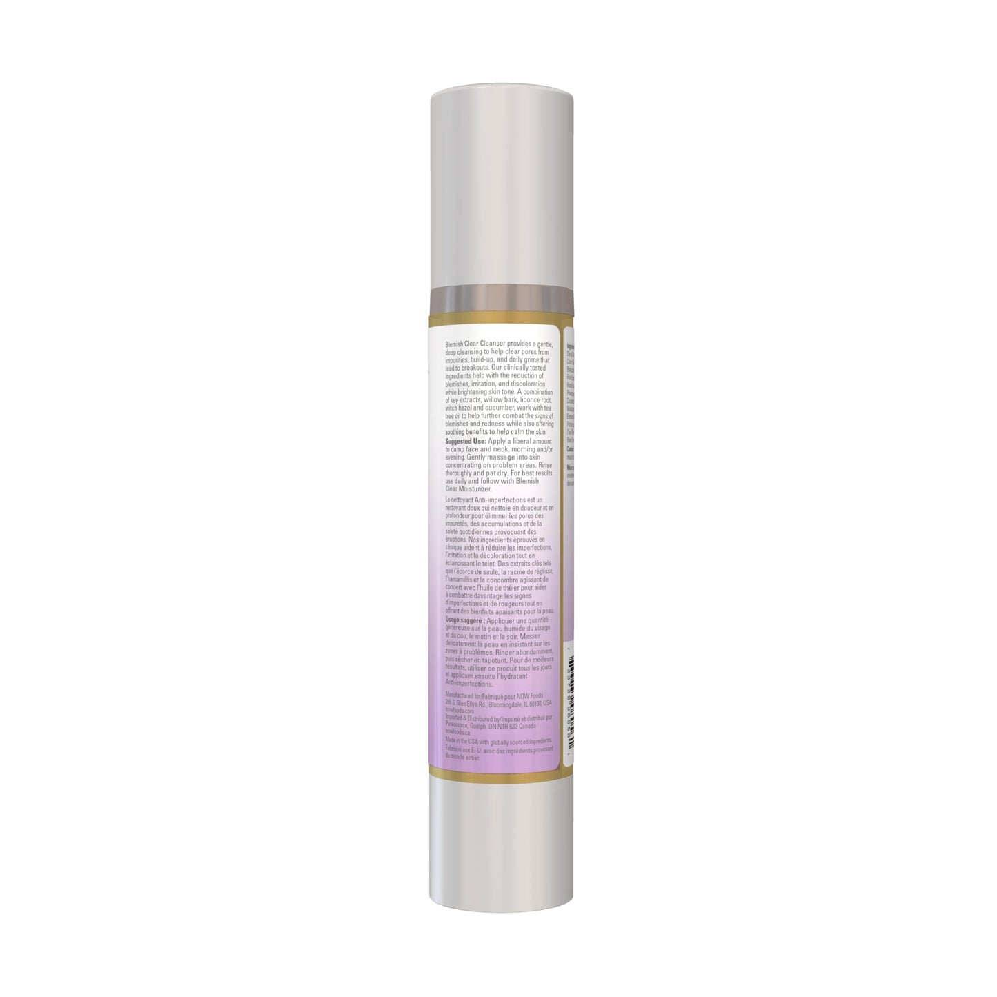 NOW Solutions, Blemish Clear Gel Cleanser, Gentle Deep Cleansing, Cleans Pores, Purify, 4-Ounce Beauty & Personal Care NOW Foods
