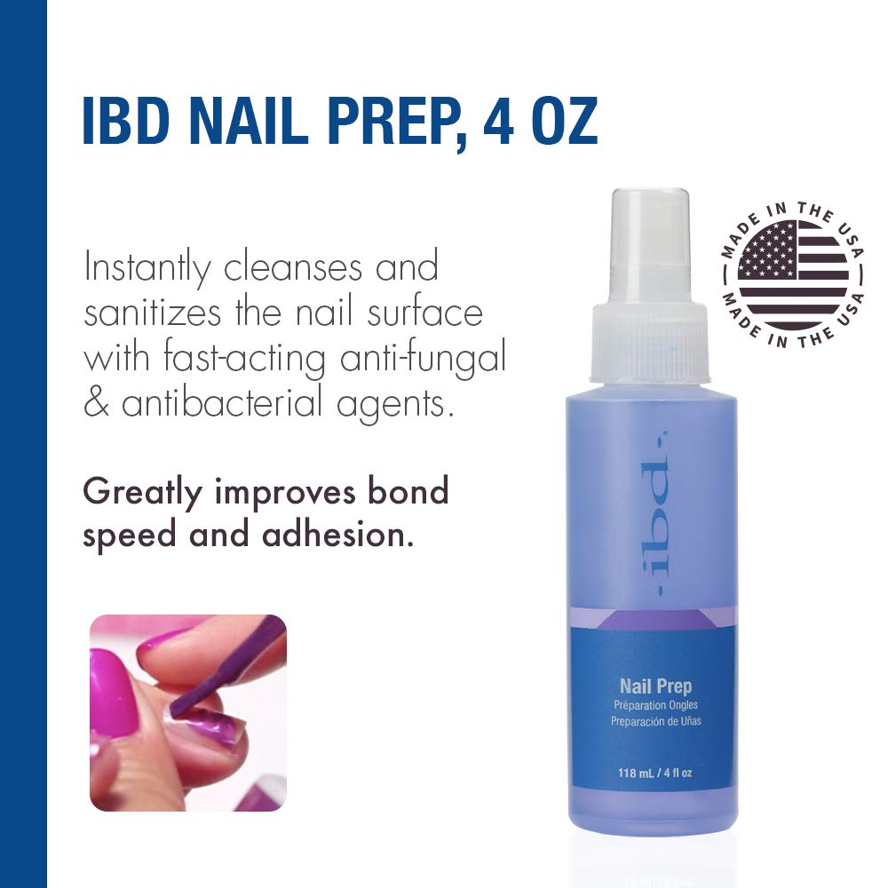 IBD Nail Prep Dehydate Spray - Nail Dehydrator & Cleanser for Acrylic, Gel & Dip Powder, Improves Bond Speed & Adhesion - 4 oz Beauty & Personal Care IBD