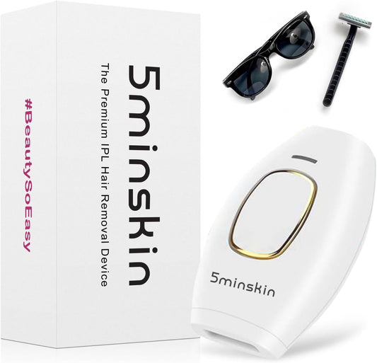 5minskin - at Home Use Permanent Hair Removal, Facial Hair Removal Device for Beautiful Skin of Upper Lips, Arm, Leg, Armpit Beauty and Personal Care 5minskin