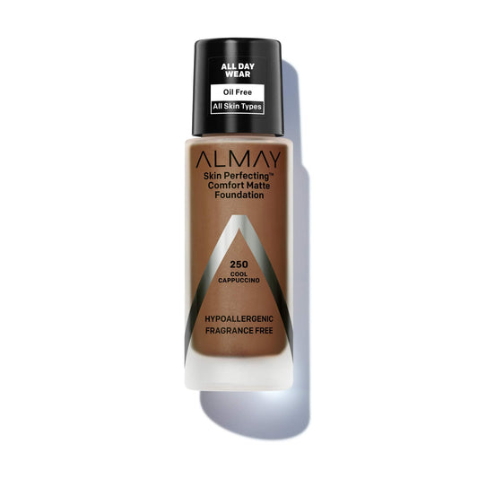 Almay Skin Perfecting Comfort Matte Foundation, Hypoallergenic, Cruelty Free-Fragrance Free, Dermatologist Tested Liquid Makeup, Cool Cappuccino, 1 Beauty & Personal Care Almay