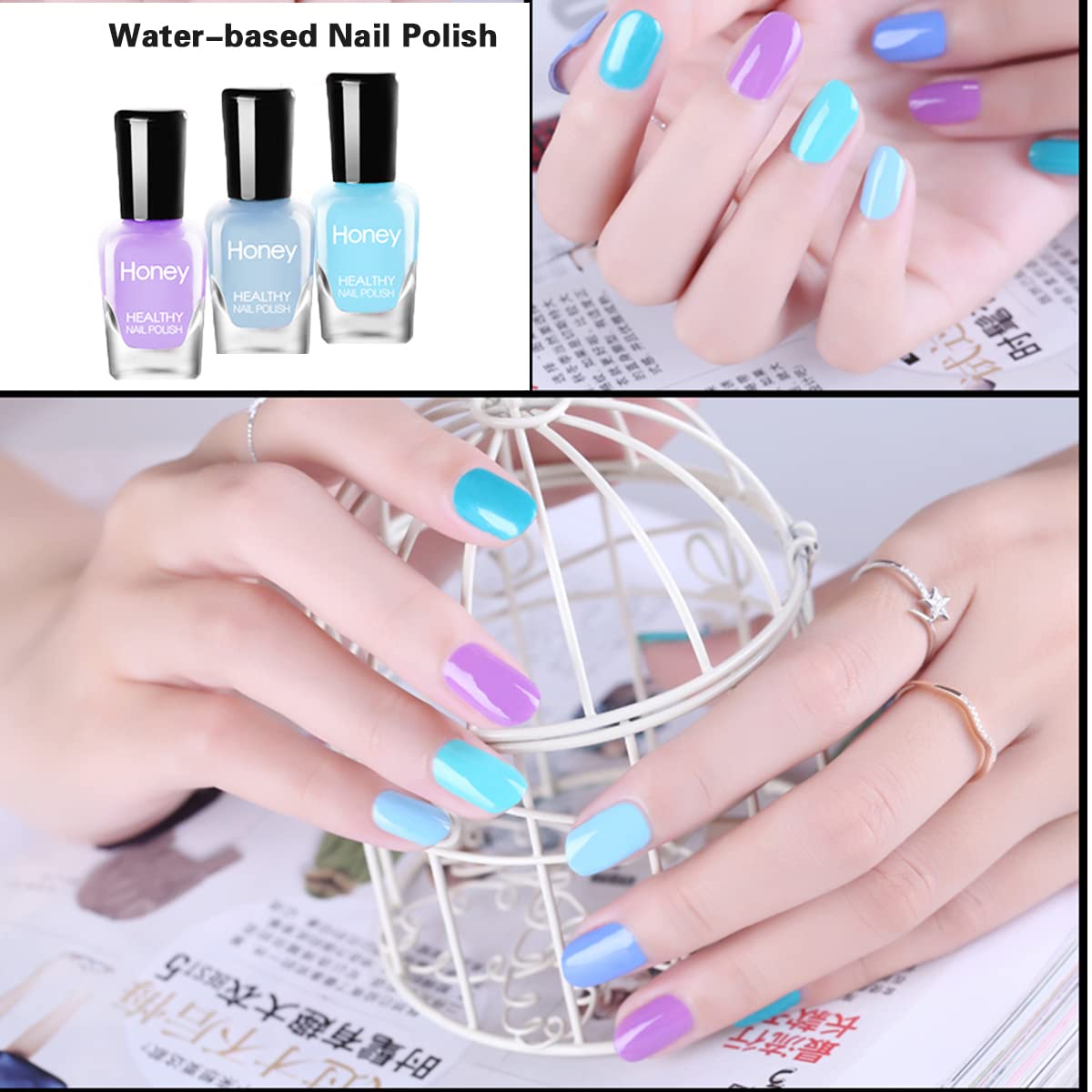 Tophany Non Toxic Nail Polish Set, Easy Peel Off and Fast Dry NailPolish Set for Pack, Eco Friendly and Organic Water Based Nail Polish Beauty & Personal Care Tophany