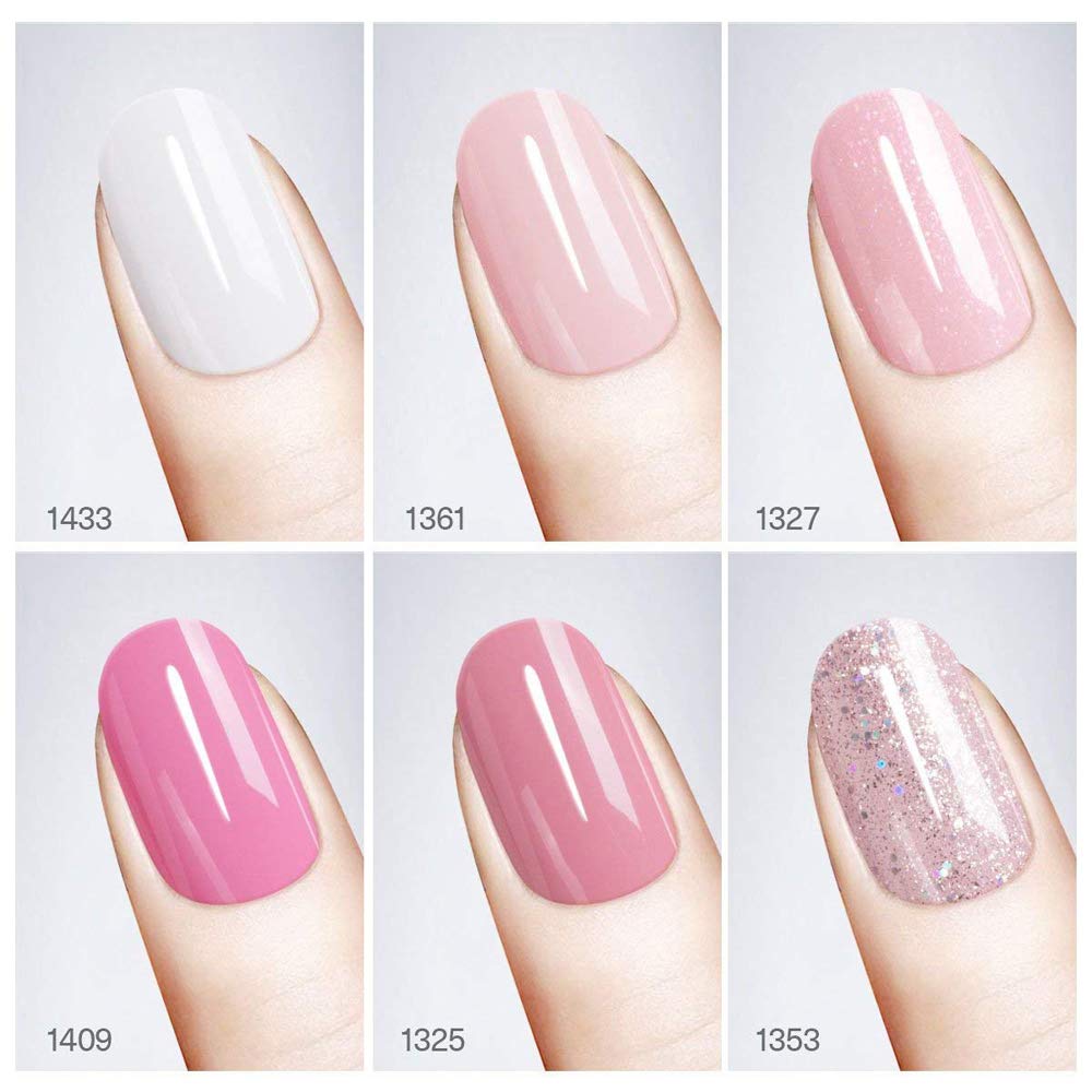 Gel Nail Polish Starter Kit - 6 Colors Gel Polish Set Base Top Coat, 36W LED Nail Dryer Lamp with Full DIY Gel Manicure Nail Tools by Vishine 8ml Beauty & Personal Care Vishine