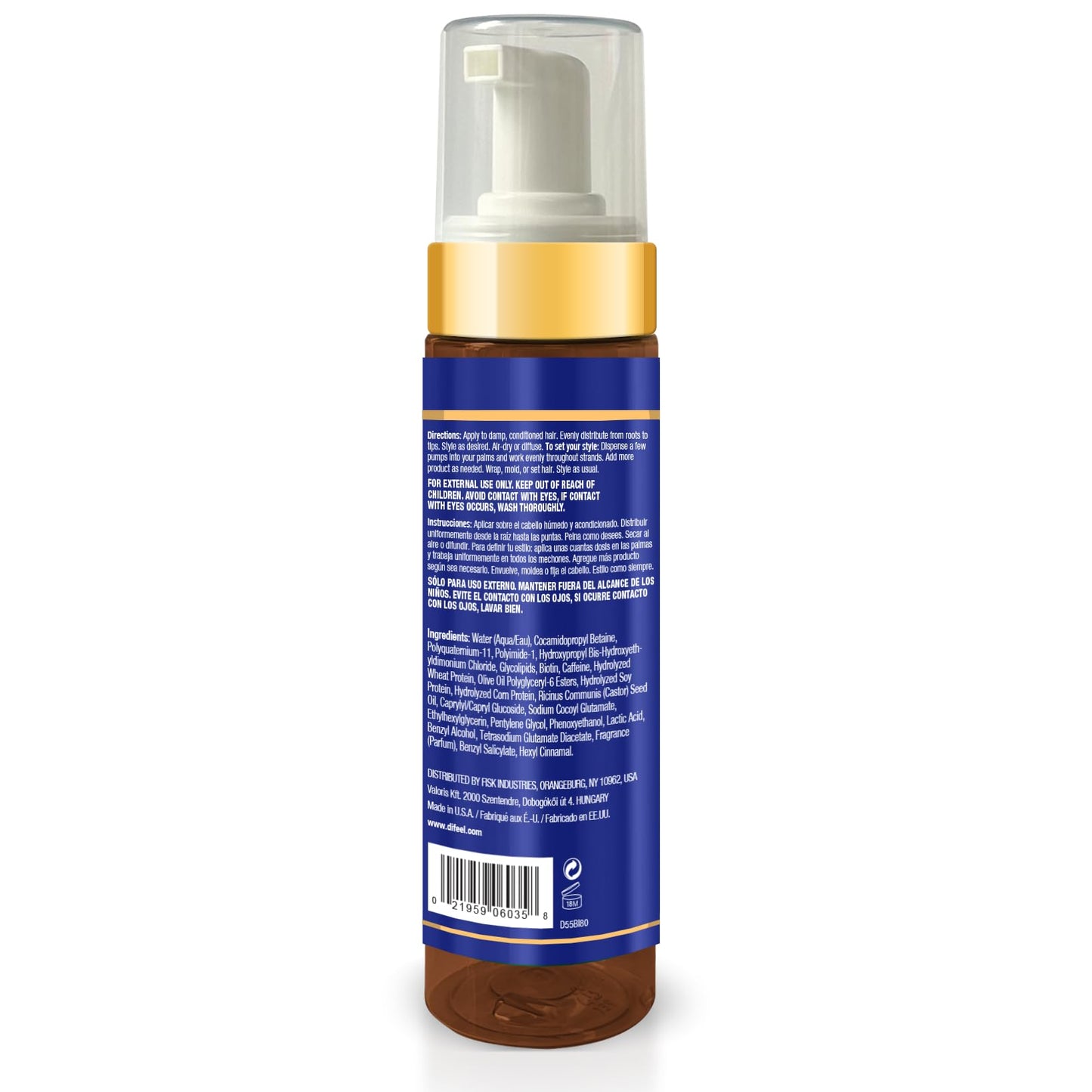 Difeel Biotin Foaming Mousse 8 oz. - Curly Hair Biotin Thickening Mousse, Ideal for Curls, Rows, Braids, and Coils Beauty & Personal Care Difeel