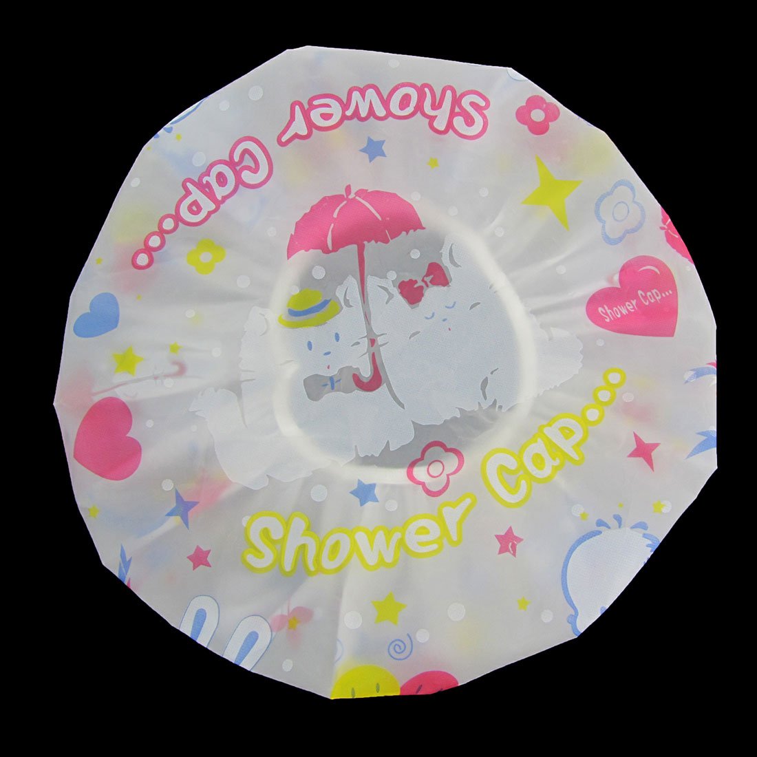 Ruilogod Elastic Hem Colorful Flowers Stars Print Plastic Shower Cap for Ladies (id: 460 35a 1c1 5de 9f5 Beauty and Personal Care Ruilogod