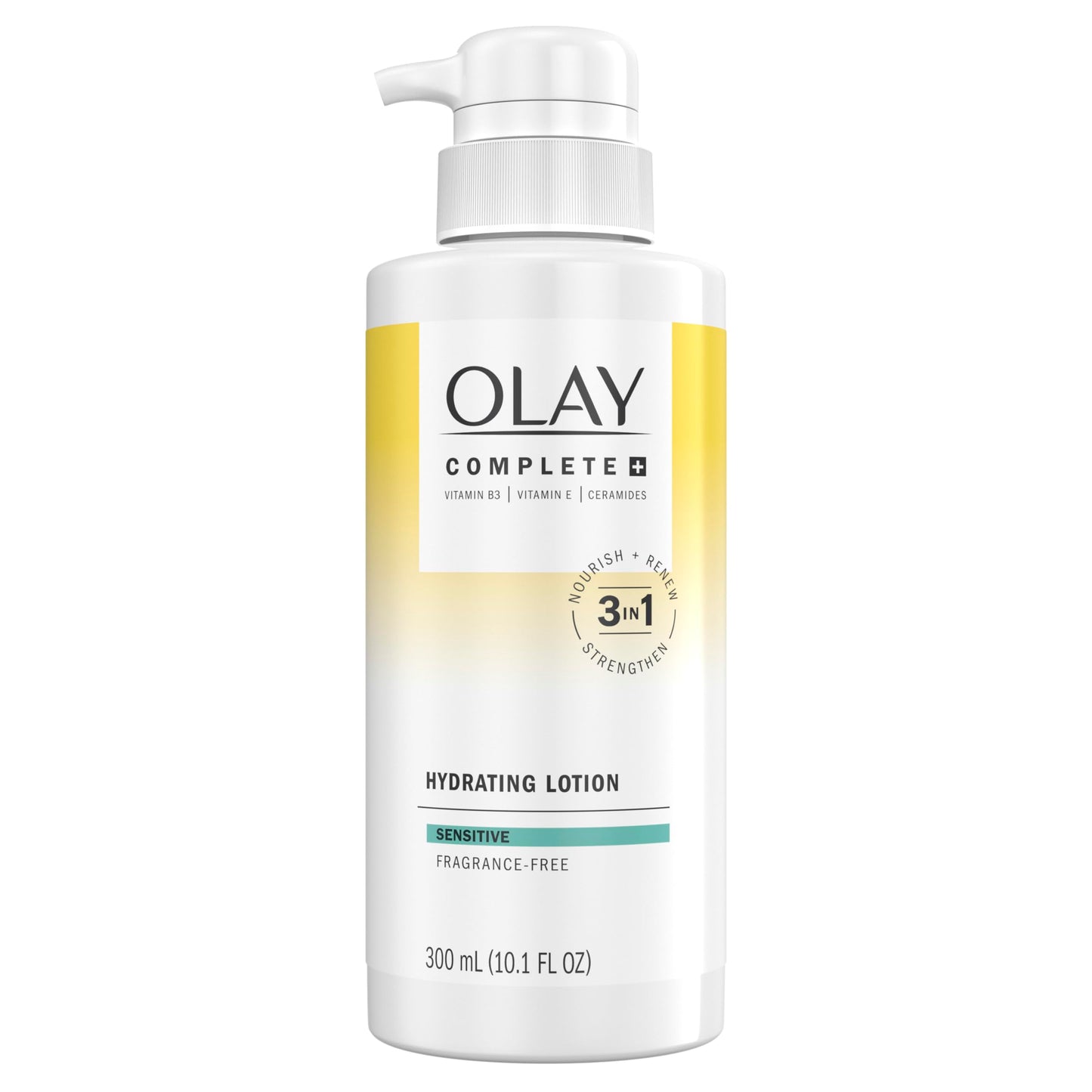 Olay Complete+ Hydrating Lotion Fragrance-Free, 10.1 FL OZ, 3-in-1 Nourishing Face Moisturizer for All Skin Types with Vitamin B3, Vitamin E, Beauty & Personal Care Olay