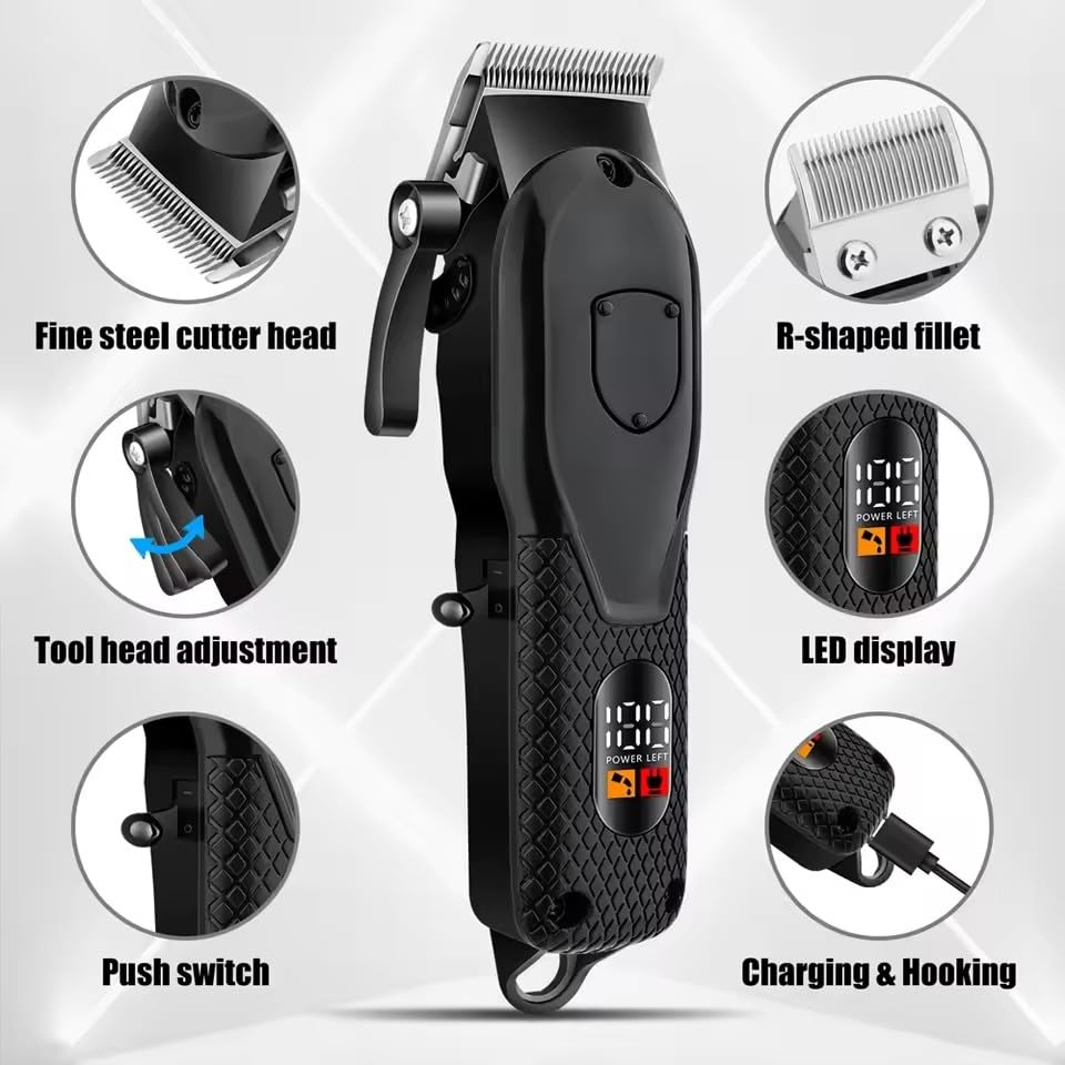 Professional Hair Clippers for Men,Rechargeable Trimmer,Men's Grooming Kit with 4 Coms for Barbers Shop & Home Use Beauty and Personal Care QDKVTNDJZ