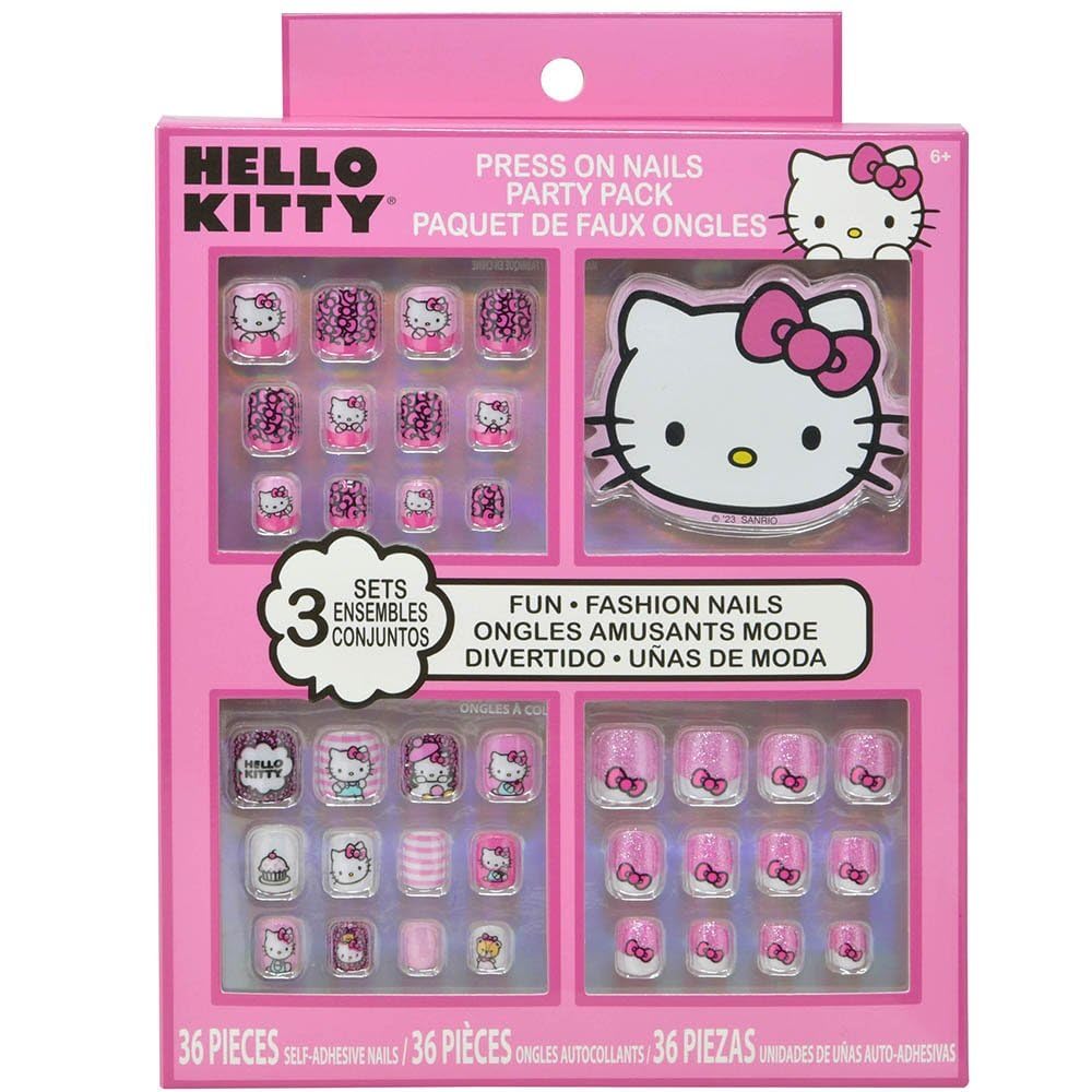Hello Kitty Press-On Nails Party Pack - 36 Self-Adhesive Nails