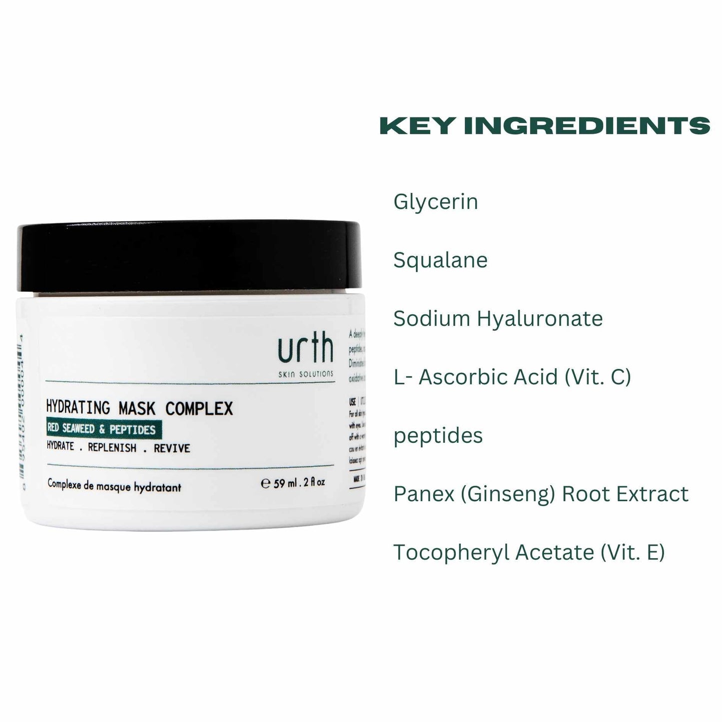 Urth Skin Solutions Hydrating Mask for Men, 2 oz - Anti Aging Hydrating Gel with Peptides, Argireline, Botanical Extracts, Vitamins, Restore Beauty & Personal Care Urth Skin Solutions For Men