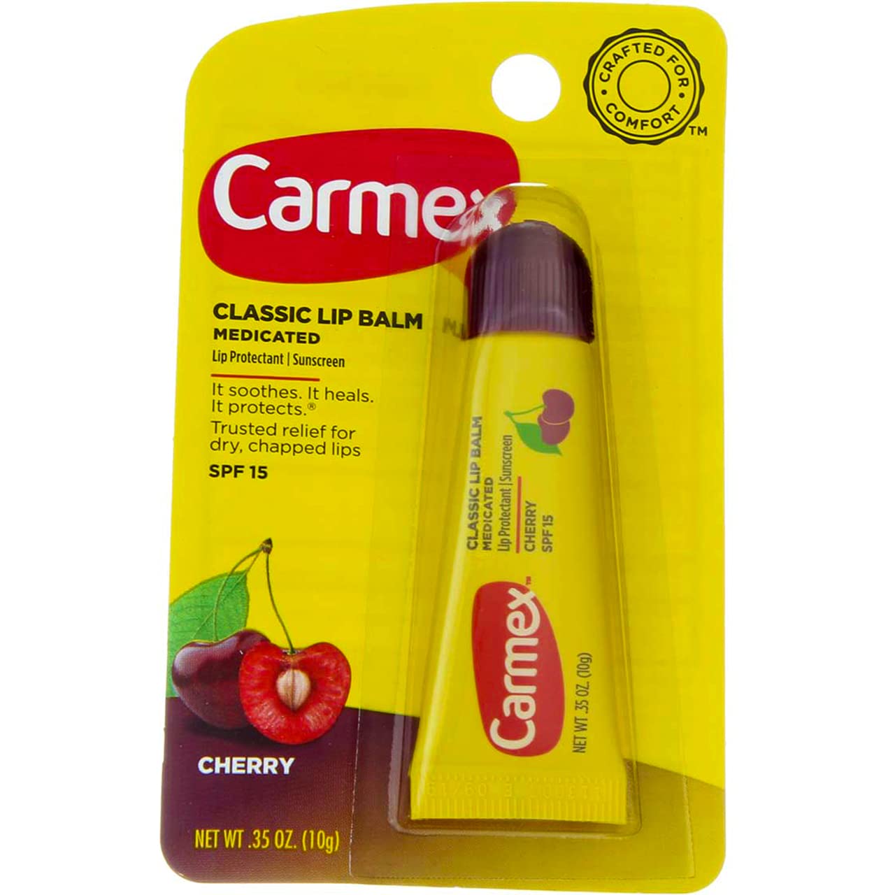 Carmex Classic Lip Balm Cherry SPF 15, 0.35 Ounce Pack of 3 (Tube in Blister Pack), Presentation may vary Beauty & Personal Care Carmex