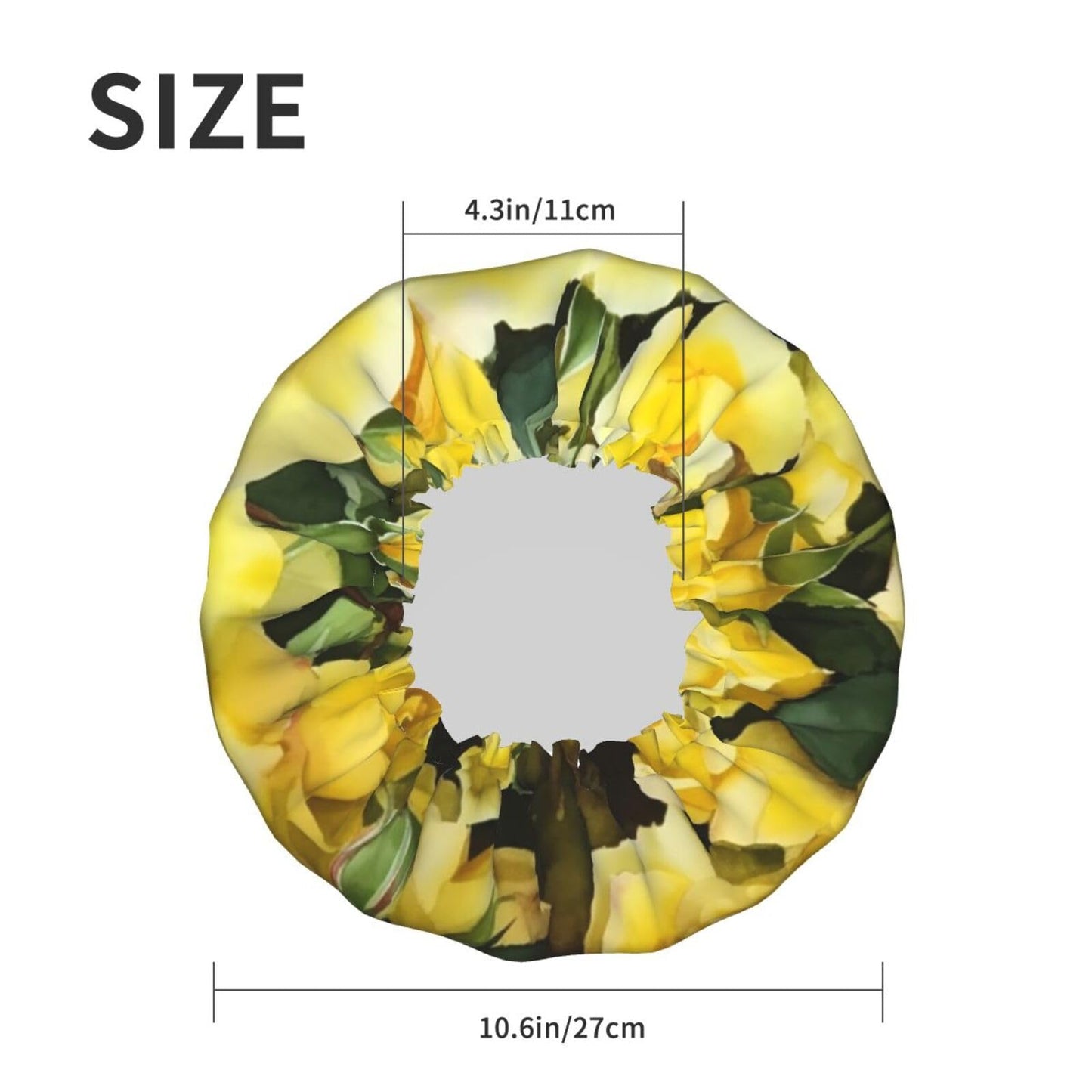 Yellow Rose Shower Cap for Women Men Large Reusable Shower Bonnet Double-Layer Waterproof Bath Caps Elastic Band Hair Hat for All Hairstyles Beauty and Personal Care BWLHJKE