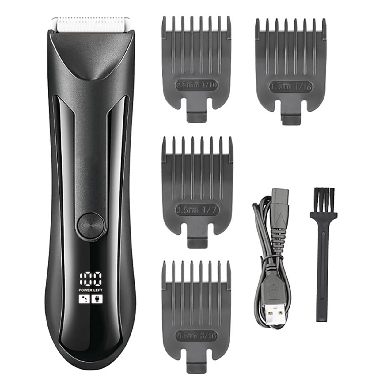 QDKVTNDJZ Mens Hair Clippers, Waterproof Groin Body Pubic Beard Trimmer for Men&Women Electric Ball Shaver & Groomer Rechargeable Ceramic Blade(Black) Beauty and Personal Care QDKVTNDJZ
