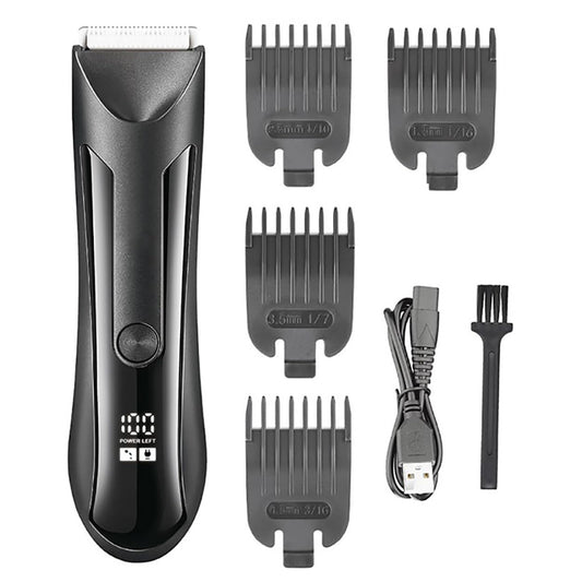 QDKVTNDJZ Mens Hair Clippers, Waterproof Groin Body Pubic Beard Trimmer for Men&Women Electric Ball Shaver & Groomer Rechargeable Ceramic Blade(Black) Beauty and Personal Care QDKVTNDJZ