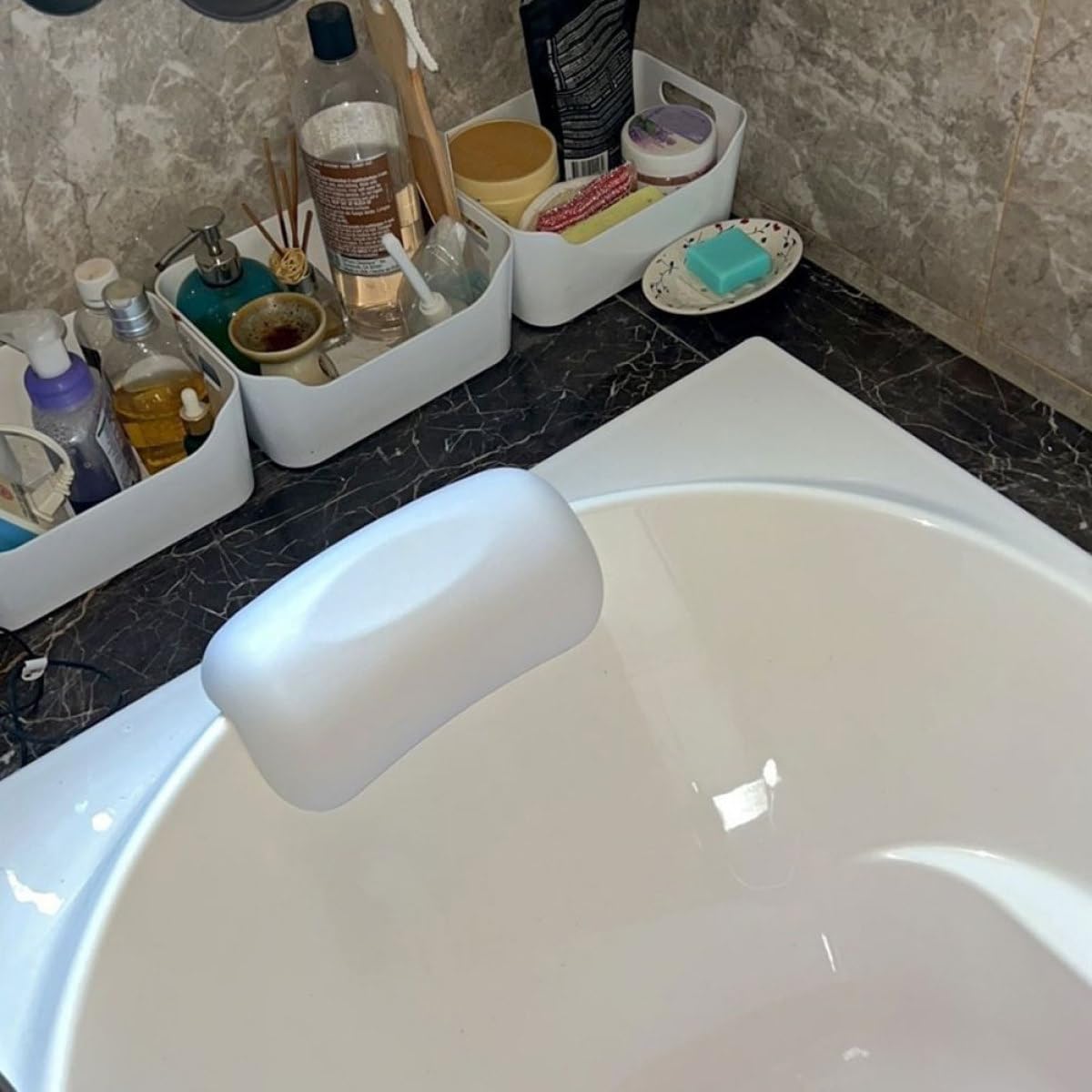 CTIRCHIU Bathtub Pillow Suction Cup Bathtub Pillow for Head Neck and Shoulder Support Breathable Bath Spa for Most Bathtubs Home Relaxing Bathing Use Beauty and Personal Care CTIRCHIU