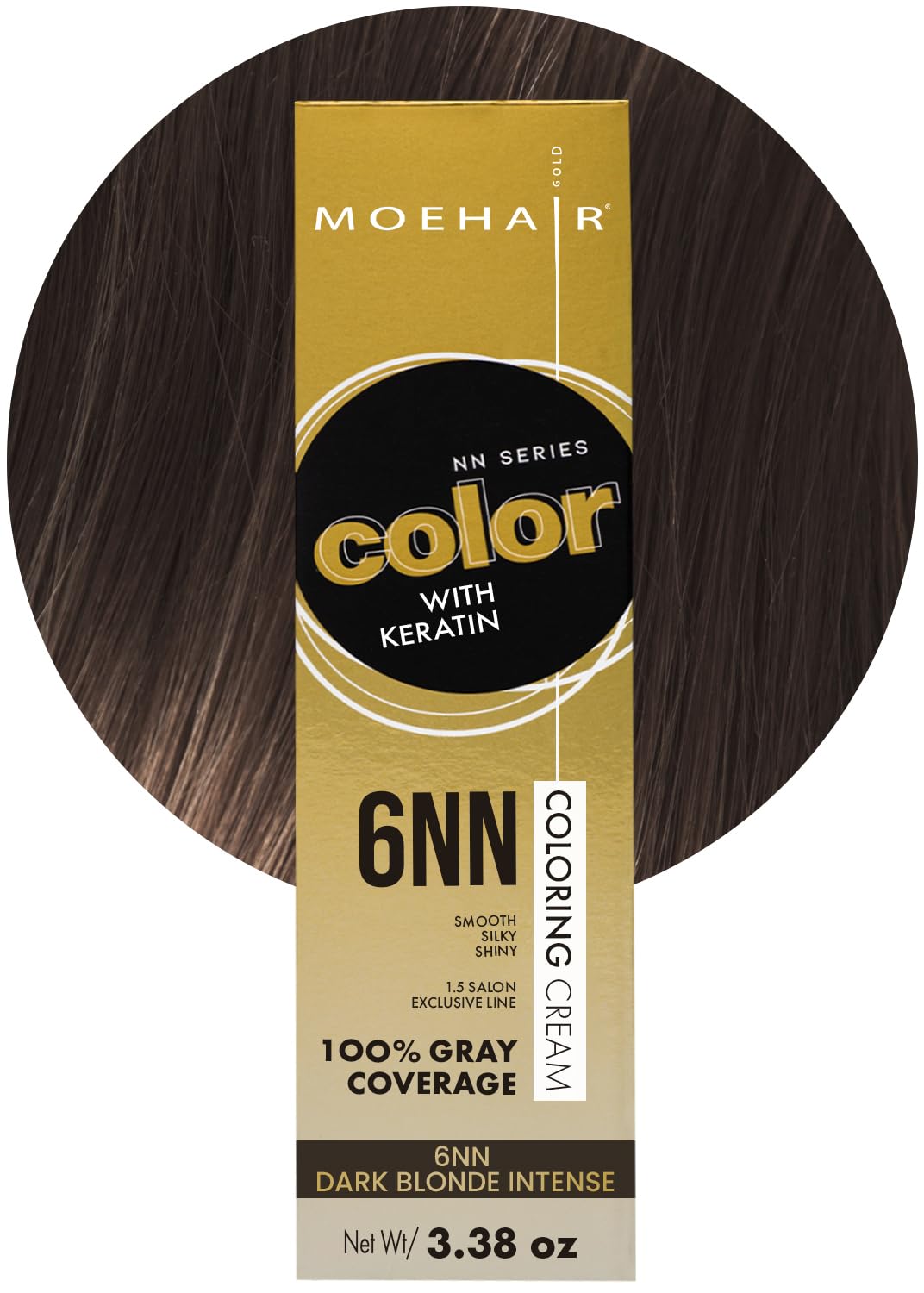 MOEHAIR 6NN Permanent Hair Color (Dark Blonde Intense) | Hair Color for 100% Gray Coverage | Infused with Keratin | Adds Shines & Smoothens Hair | Beauty & Personal Care MOEHAIR