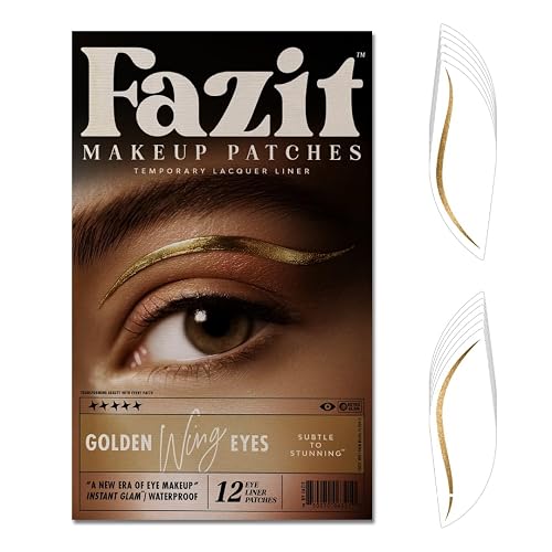 Fazit Makeup Patches - Golden Wing Eyes - Glow Up Make-Up Patches - Cute Glitter Makeup Accessories For Women - Cosmetic Glitter For Face Beauty & Personal Care Fazit