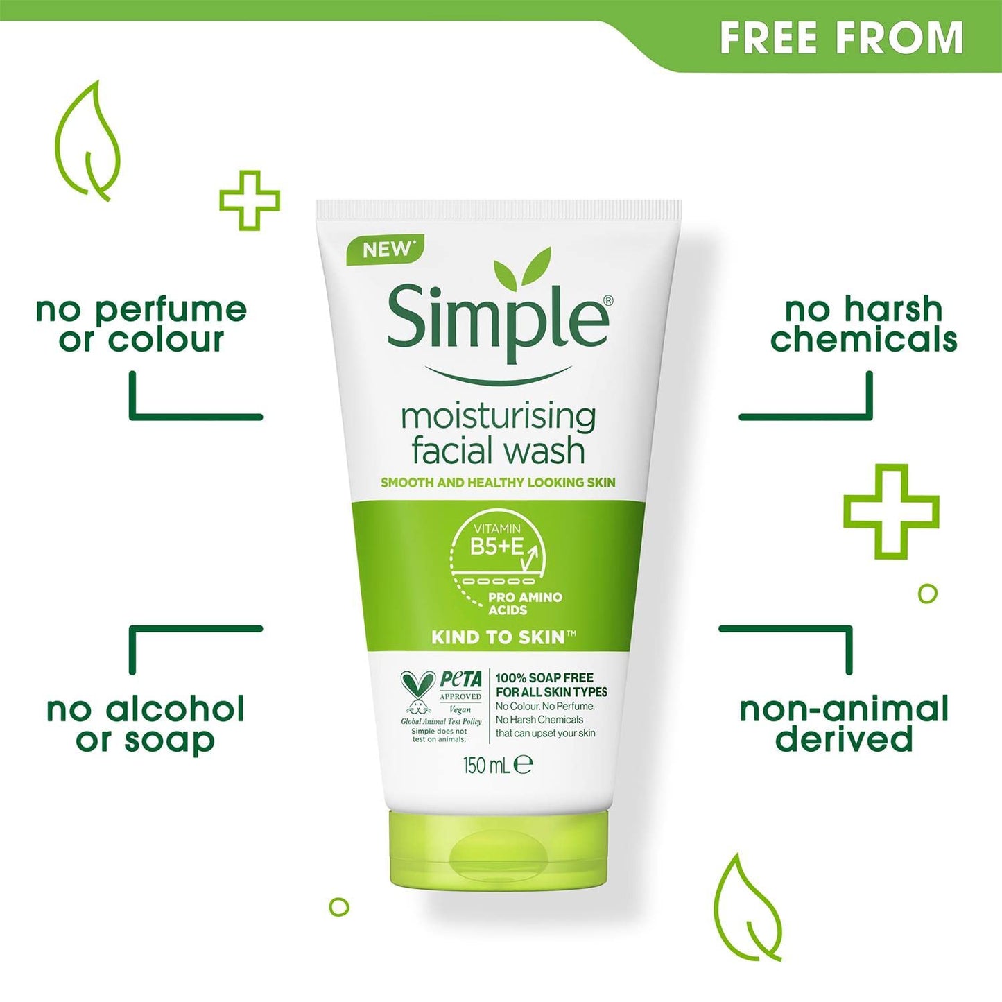 Simple Kind to Skin Moisturising Facial Wash (150ml) Beauty & Personal Care Simple
