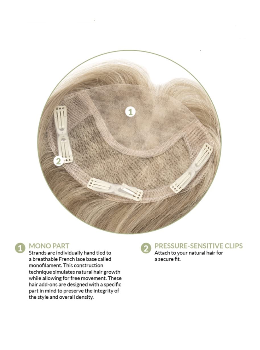 ADD-ON FRONT Human Hair/HF Synthetic Blend Topper by Envy, 5PC Bundle: Topper, 4oz Mara Ray Luxury Shampoo & Conditioner, Wide Tooth Comb, and 19 Page Beauty & Personal Care Belle of Hope Mara Ray