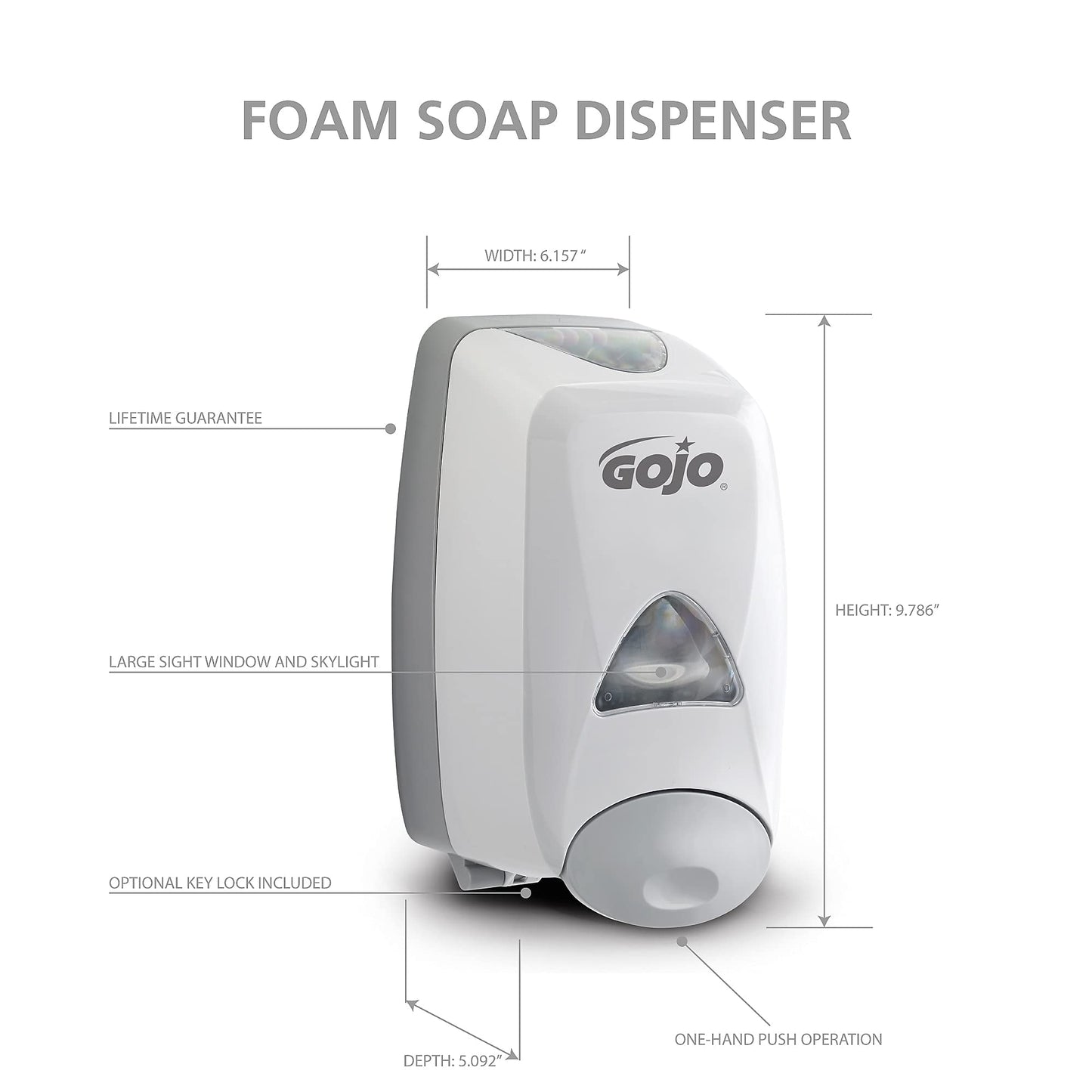 Gojo FBA_5150-06 GOJ515006-Gojo Liquid Foaming Soap Dispenser, White Beauty & Personal Care GOJO