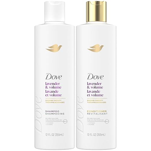 Dove Shampoo & Conditioner, Lavender & Volume Damage Therapy - Volumizing Hair Products for Women with Fine, Flat Hair, 12 Oz Ea Beauty & Personal Care Dove