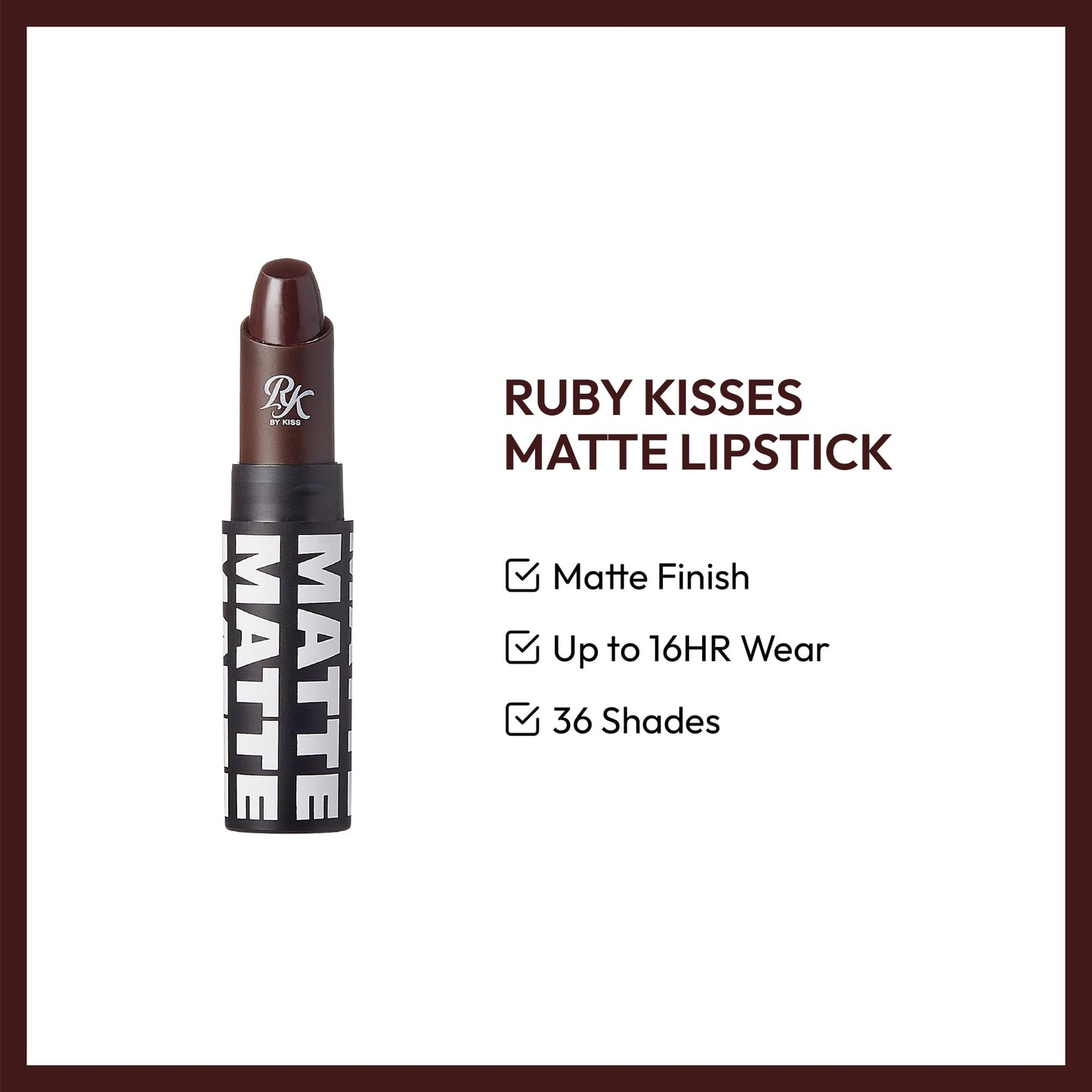 Ruby Kisses Ultra Matte Super Rich Lipstick 3.5g/0.12oz (RMLS13 DARK PLUM SCENE) Beauty & Personal Care Ruby Kisses