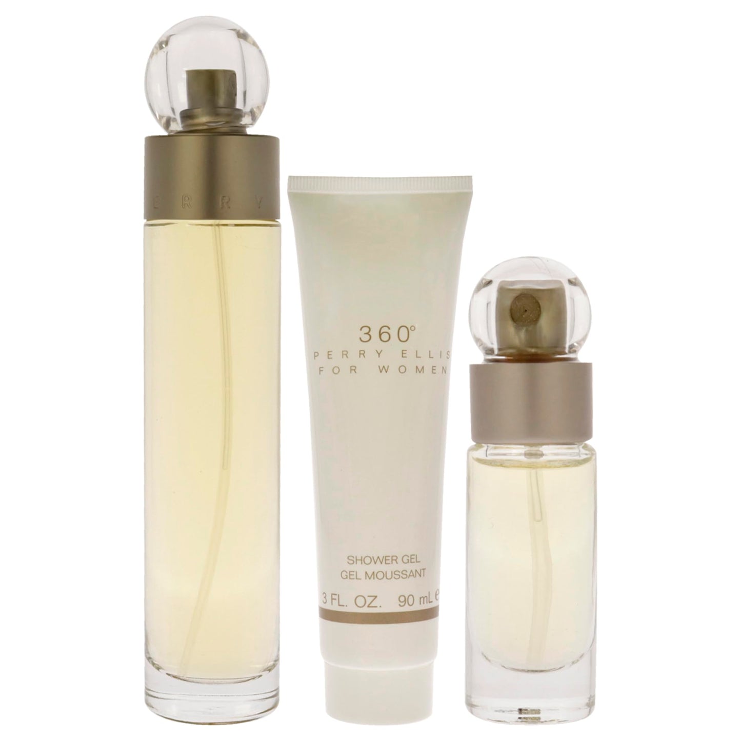 Perry Ellis 360 3.4oz EDT Spray, 0.25oz EDT Spray 3oz Shower Gel Women 3 Pc Gift Set Beauty & Personal Care Perry Ellis