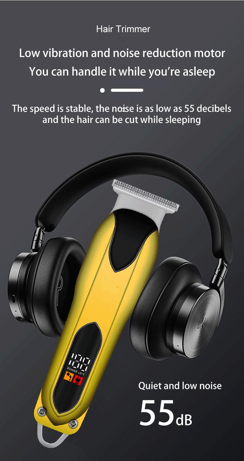 GLESVOWIO 2 in 1 Hair/Beard Trimmer with LED Display and 4 Limit Combs Professional Hair Clipper for Men Home Barber Hairstyle Carving Rechargeable Beauty and Personal Care GLESVOWIO