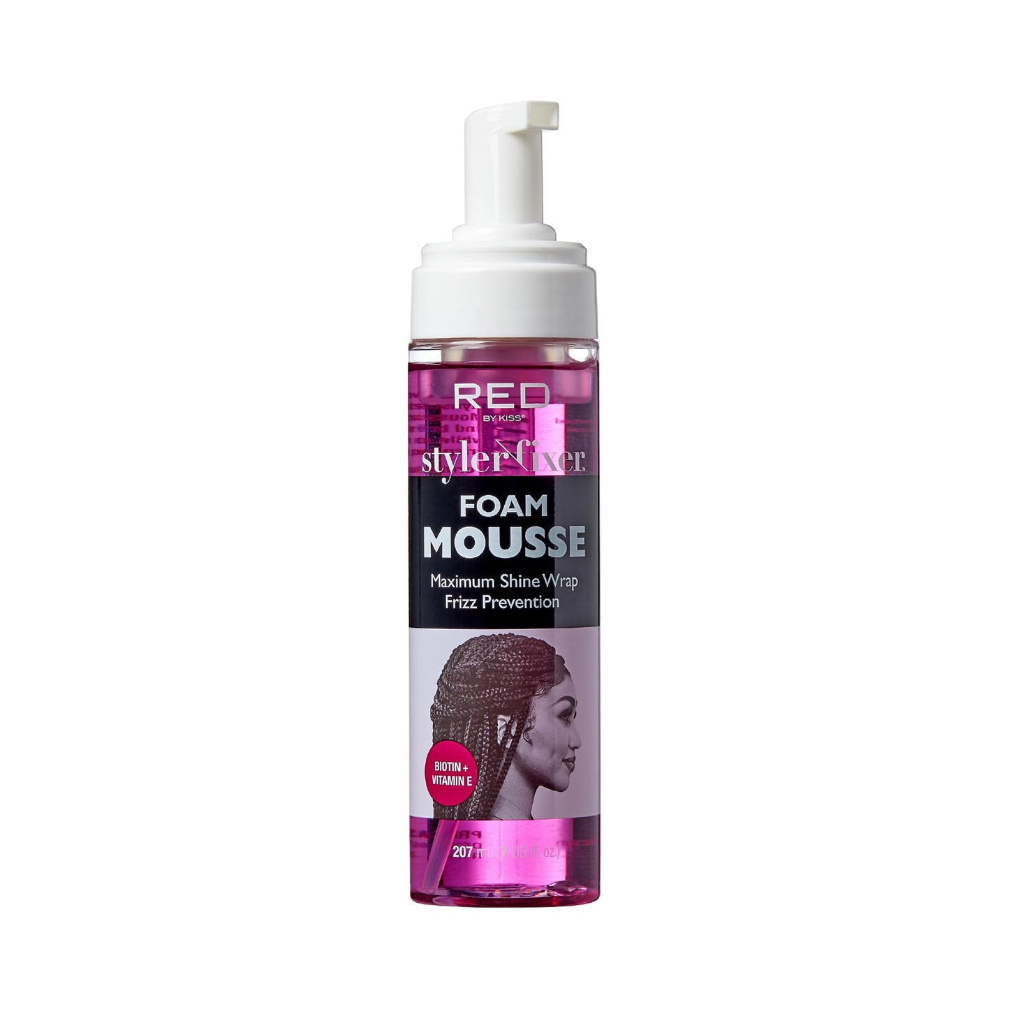 Red by Kiss Foaming Mousse, Maximum Shine Wrap Mousse, Reduce & Prevent Frizz, Define Curls, Set & Hold Styles, Nourishes Dry & Brittle Hair (Biotin + Beauty & Personal Care Red by Kiss