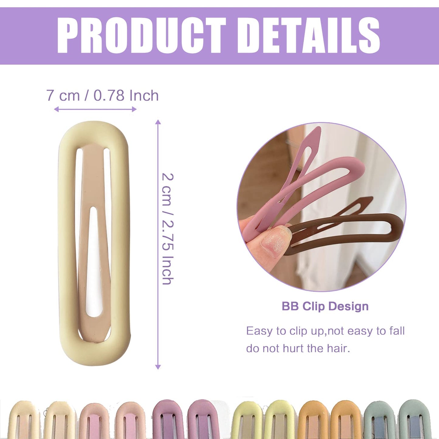 YOBEYI French Hair Barrettes, 12 Pcs Big Snap Matte Finish Hair Clips for Styling Accessories - Macaron Color, Hold Thick Hair Perfectly in Place Beauty & Personal Care YOBEYI