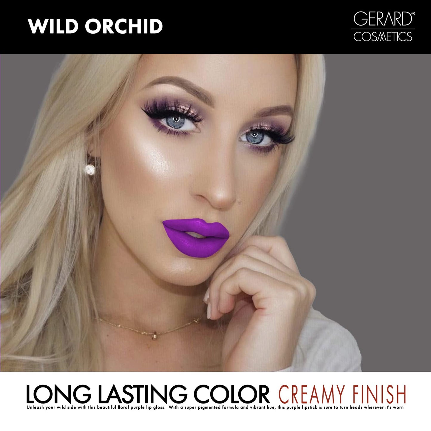 Gerard Cosmetics Color Your Smile Lip Gloss Wild Orchid, Super Pigmented Purple Lip Gloss with LED Light and Mirror, Shiny Finish, Hydrating Liquid Beauty & Personal Care Gerard Cosmetics