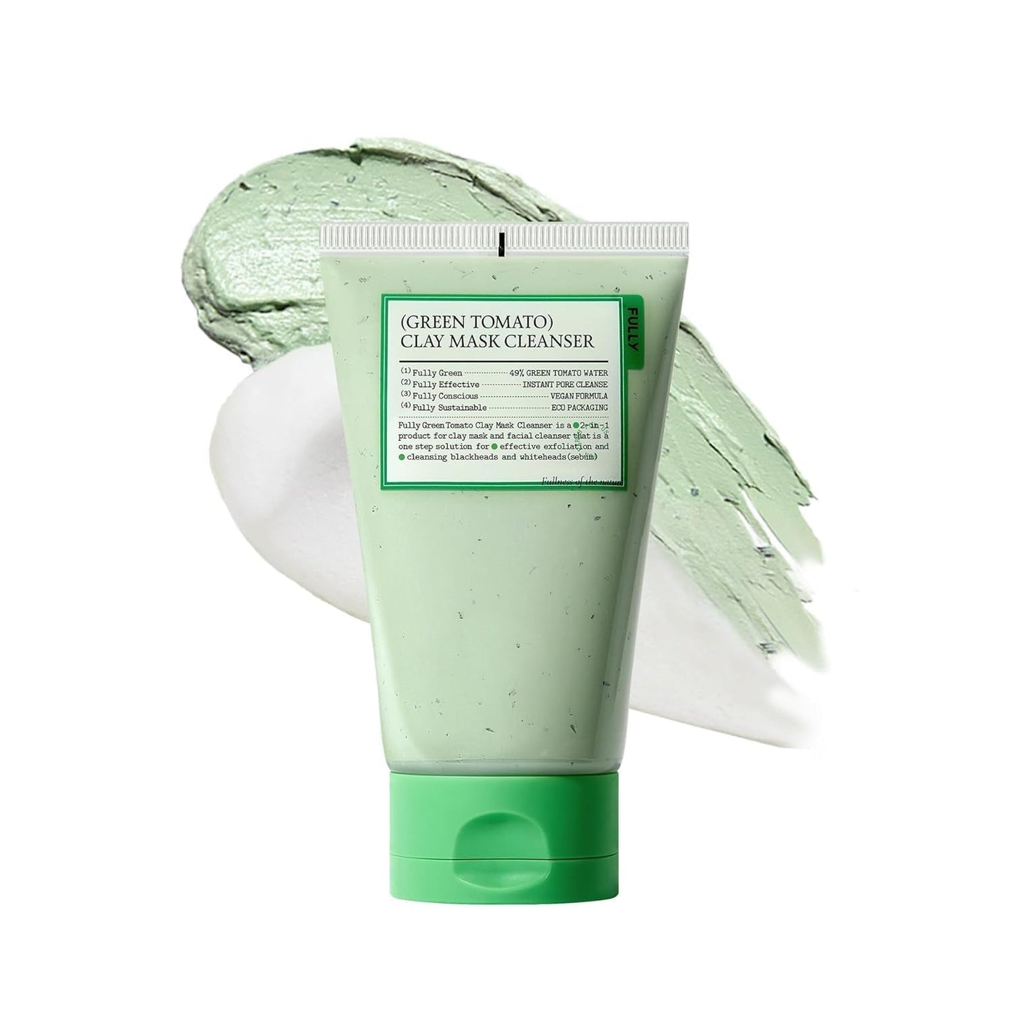 FULLY Green Tomato Pore Cleanser, Cardi B’s Clay Mask Cleanser for Deep Pore Cleanse & Pore Minimizer, Blackhead & Sebum Control, Gentle Face Wash Beauty and Personal Care FULLY