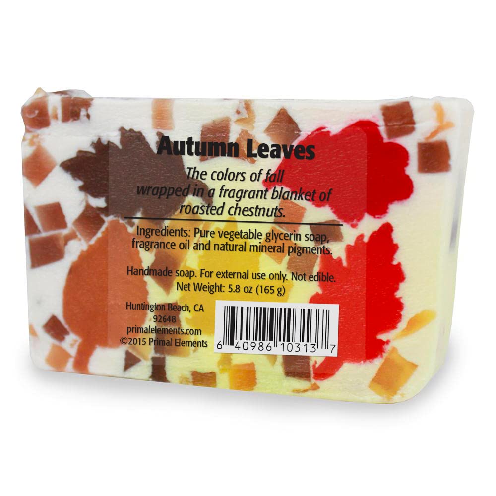 Primal Elements Autumn Leaves 5.8 Oz. Handmade Glycerin Bar Soap Beauty & Personal Care Primal Elements