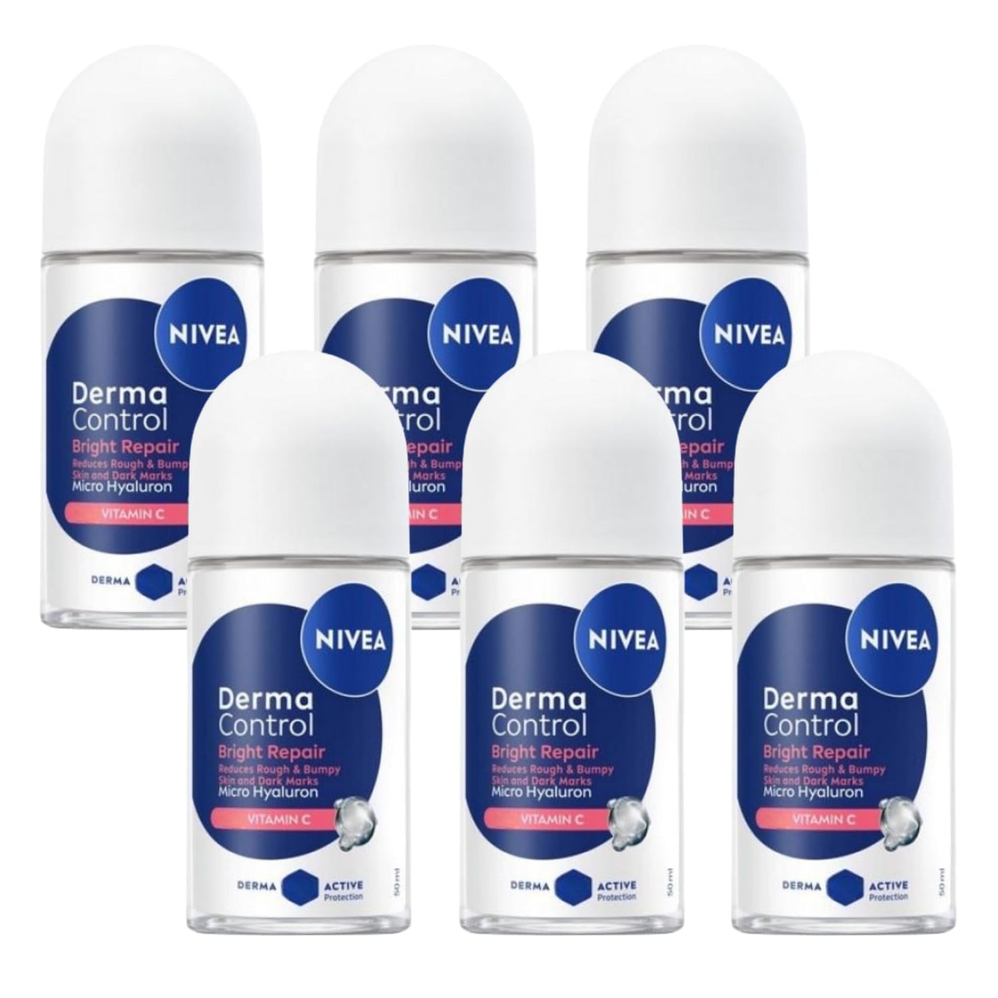 Nivea Derma Control Bright Repair Roll-On Deodorant - 1.69 fl oz - Pack of 6 Beauty and Personal Care NIVEA