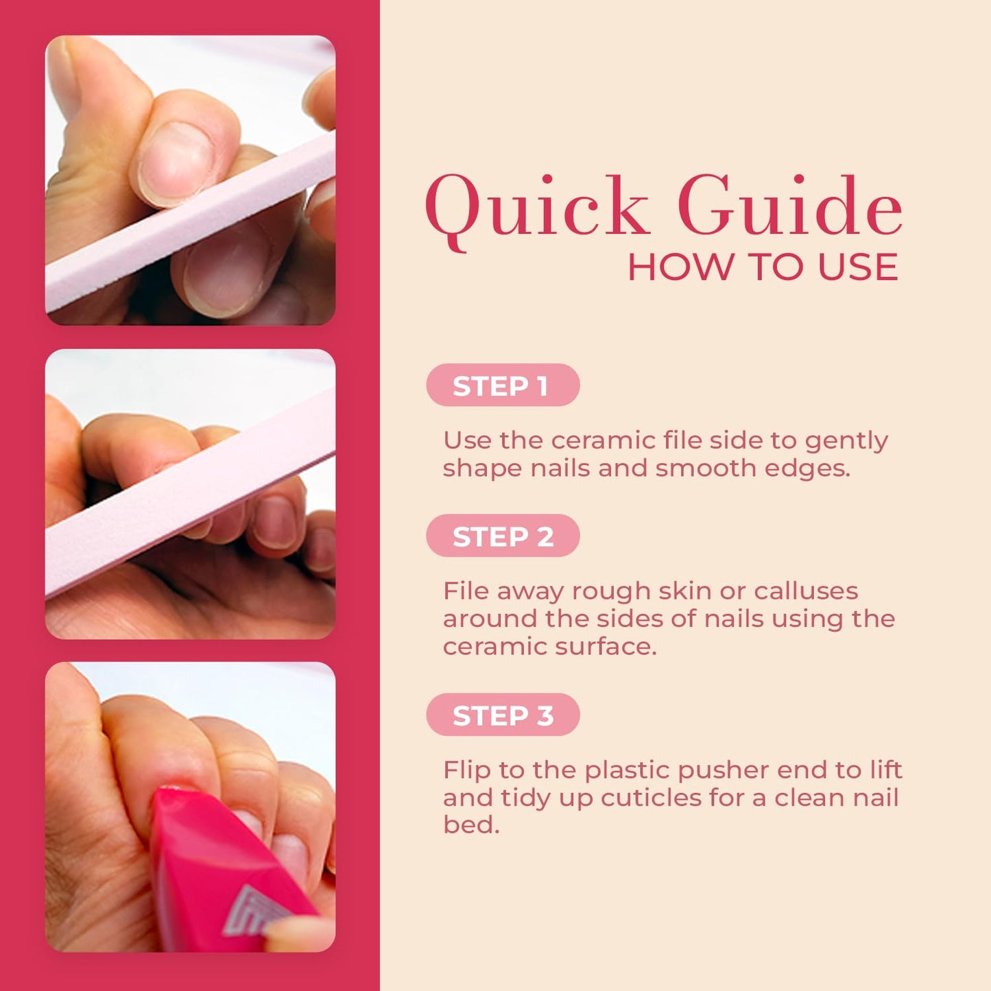 Ceramic Files for Nails, Manicure Fingernail Files with Cases, Expert Precision Filing, Leaves Nails Smooth- Perfect for Women, Men, Kids & Baby Beauty & Personal Care VICTORY NAIL