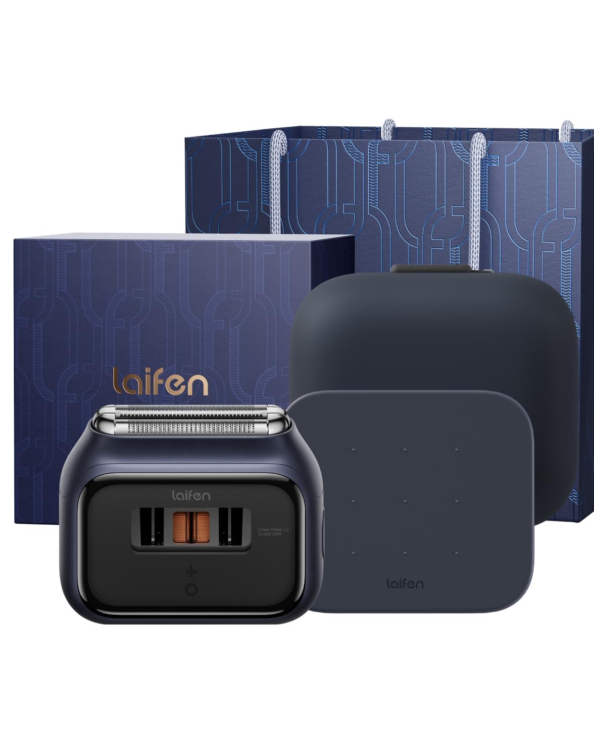 Laifen P3 Pro 3-Blade Electric Shaver Set - Includes P3 Pro Shaver, Travel Pod & Non-Slip Pad, Dual Linear Motors 12,000 Cuts/Min, 100-Min Runtime Beauty and Personal Care Laifen