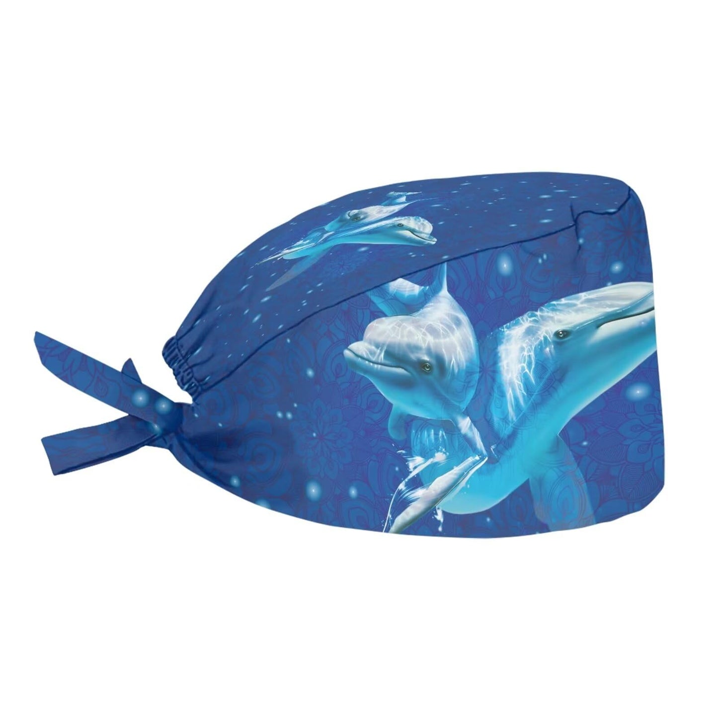 Biyejit Starry Dolphins Working Cap Scrub Cap with Sweatband, Adjustable Scrub Caps for Women Men, One Size Beauty and Personal Care Biyejit