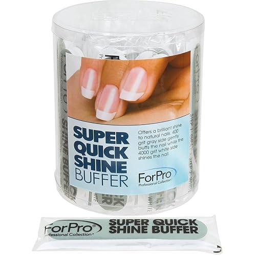 ForPro Professional Collection Super Quick Shine 2-Way Buffer, Green 400/White 4000 Grit, Double-Sided Manicure & Pedicure Nail Buffers, 3.5” L x .75” Beauty & Personal Care ForPro Professional Collection