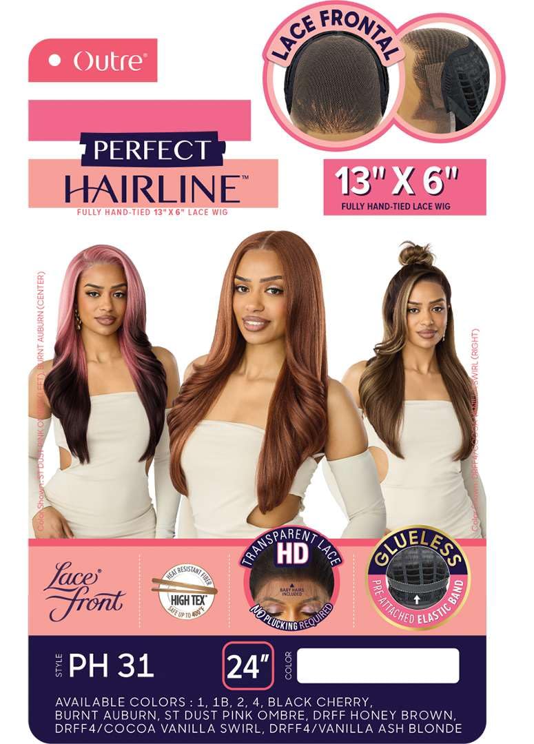 Outre Lace Front Wig - Perfect Hair Line 13X6 Frontal - PH 31 (ST DUST PINK OMBRE)