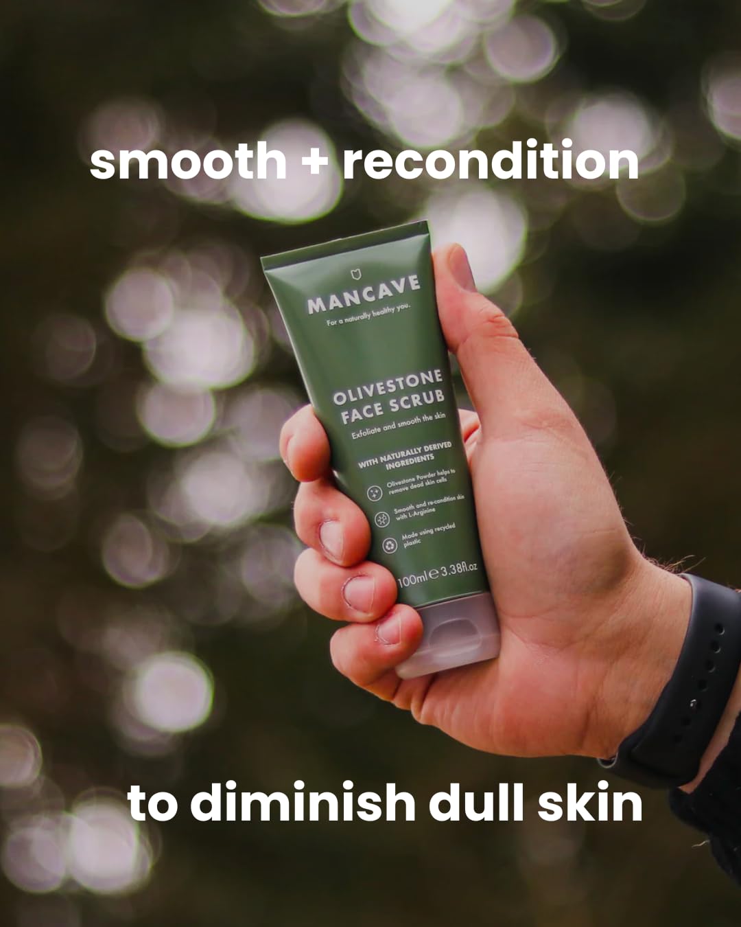 ManCave Natural Olivestone Face Scrub 100ml Beauty & Personal Care ManCave