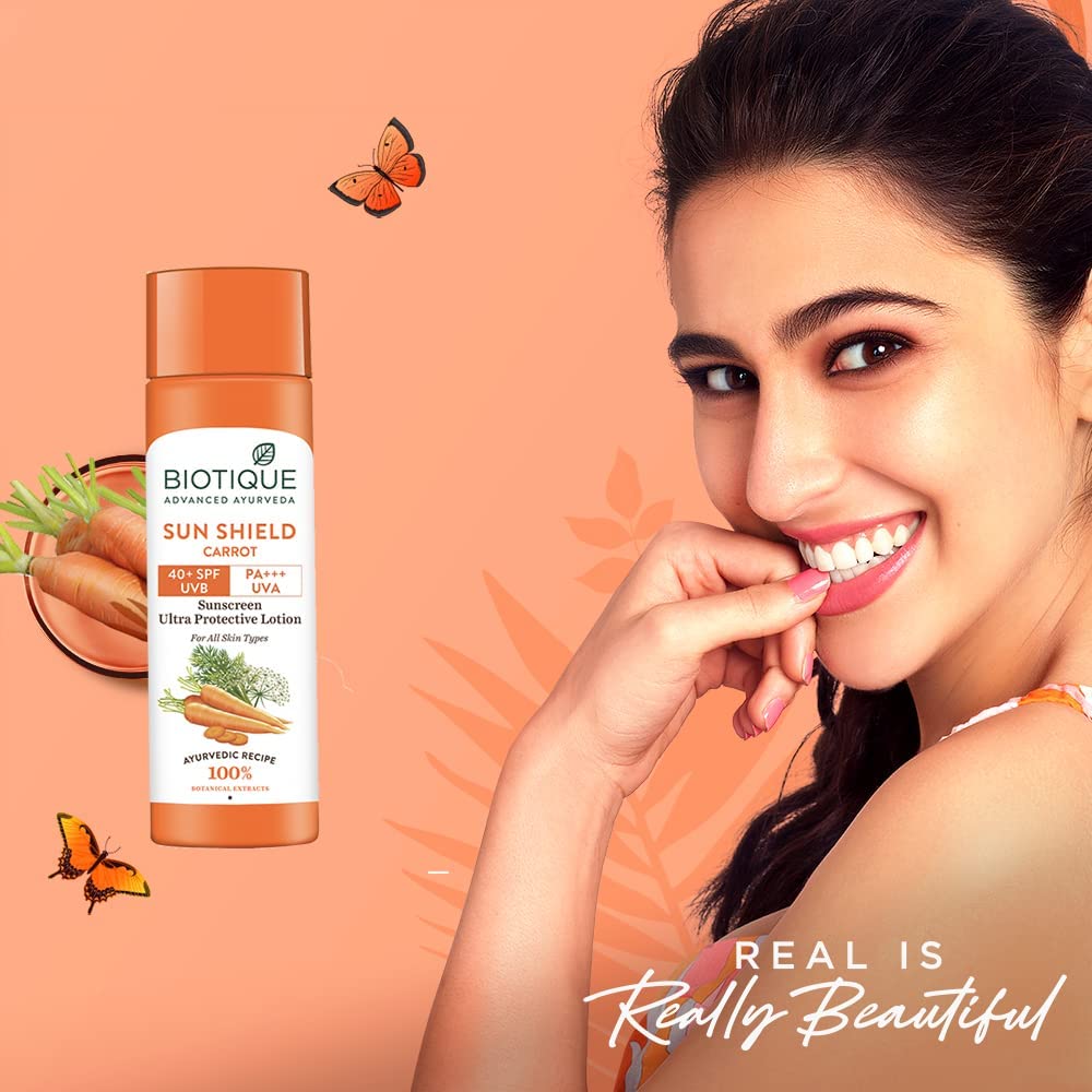 Biotique Face & Body Sun Lotion SPF 40 - Carrot 120ml Beauty & Personal Care Biotique