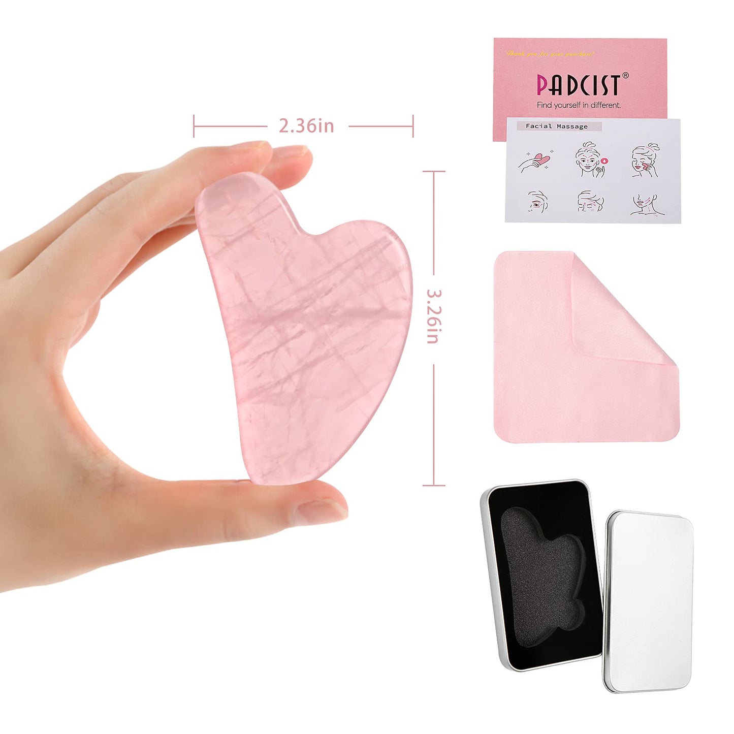 Ecoswer Gua Sha Facial Tool,Guasha Tool for Face,Facial and Body Massager,Natural Stones Rose Quartz,Scraping and SPA Acupuncture Therapy Beauty & Personal Care Ecoswer