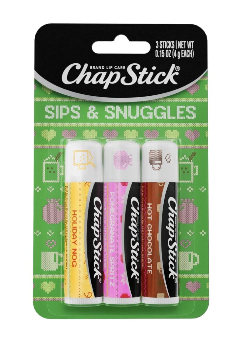 ChapStick Sips & Snuggles Lip Balm Holiday Gift Set, 3 Pack Variety Beauty & Personal Care ChapStick